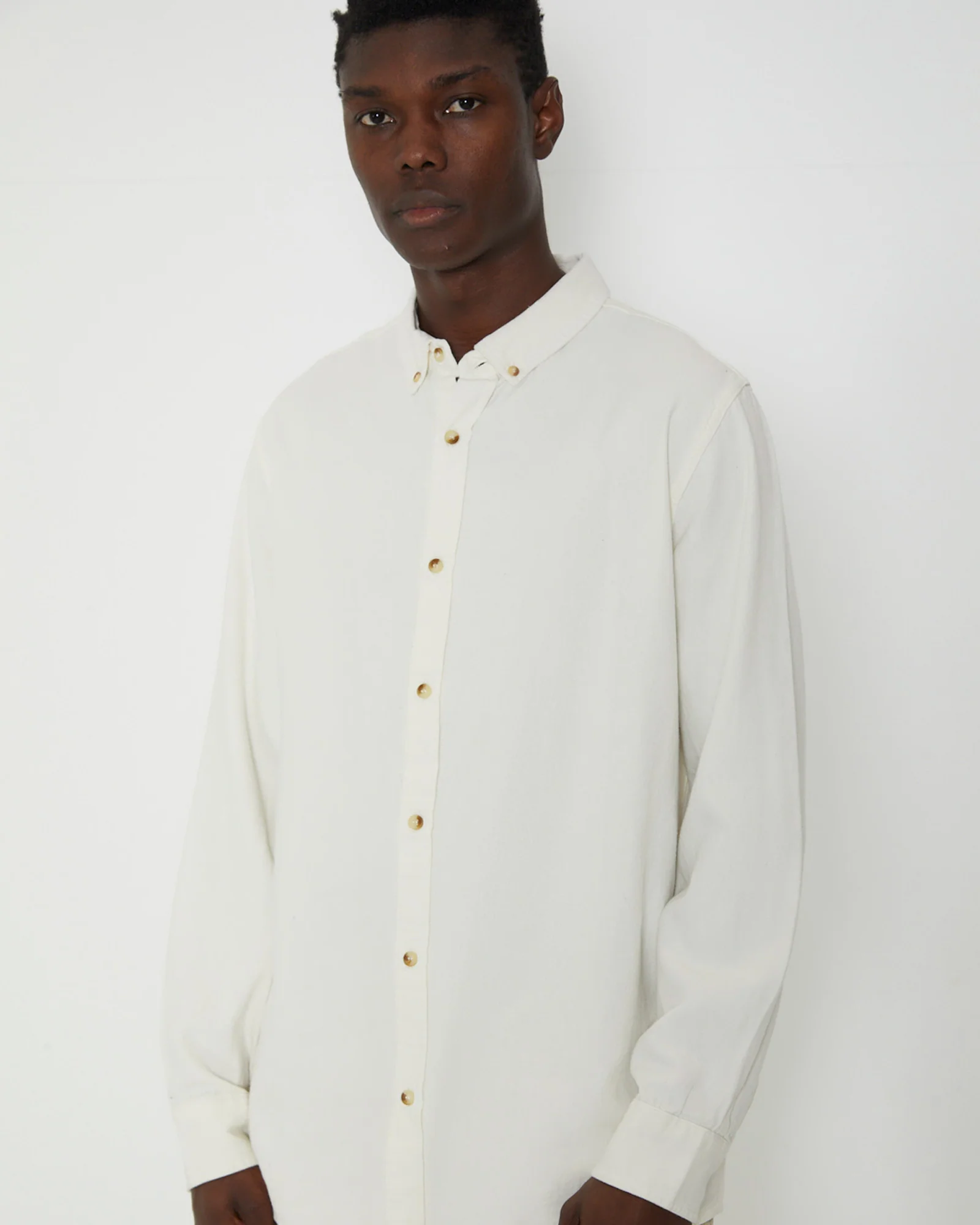 Men At Work Oxford Long Sleeve Shirt in White - Image 6