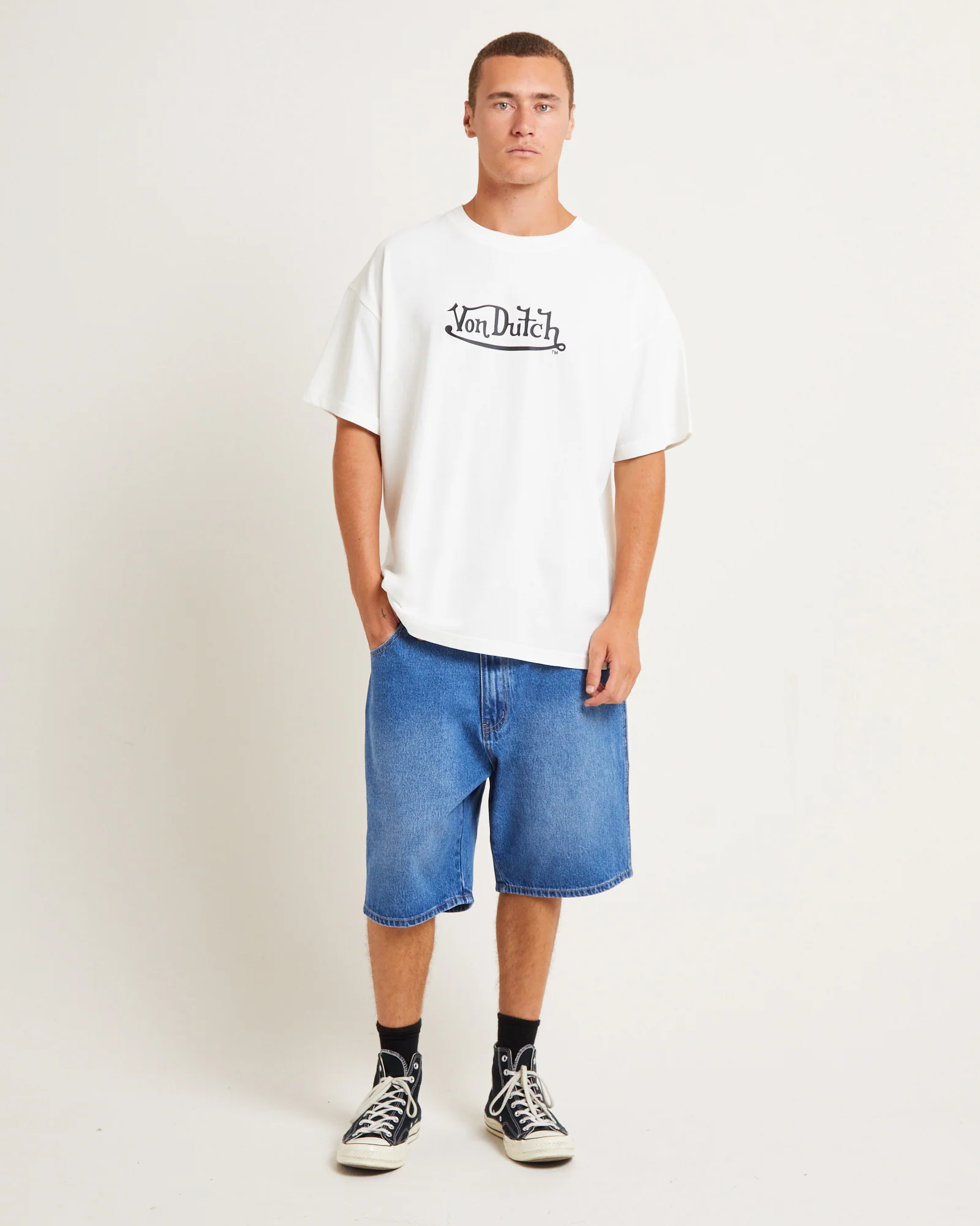 Mens Denim Jorts in Blue - Image 3