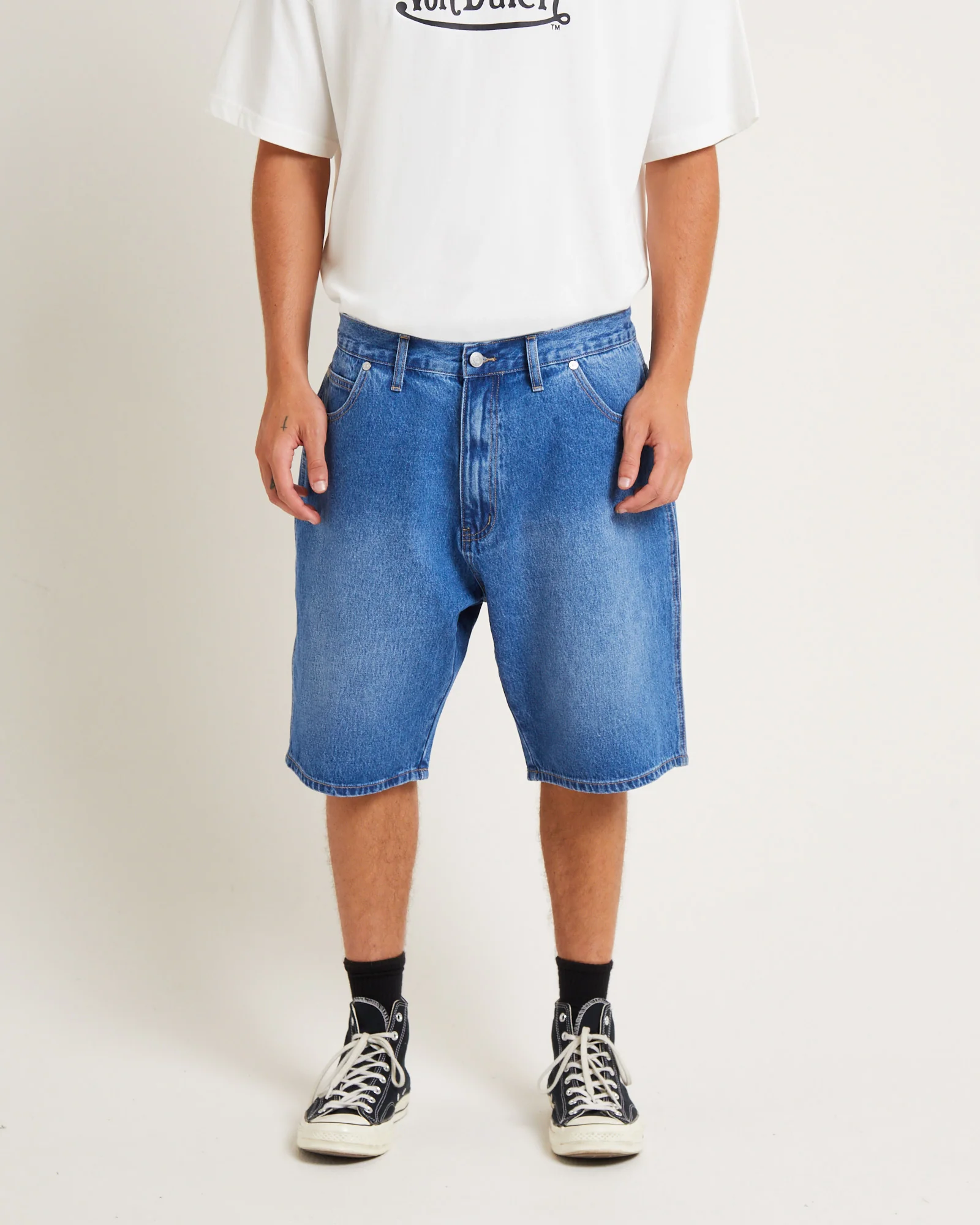 Mens Denim Jorts in Blue - Image 4