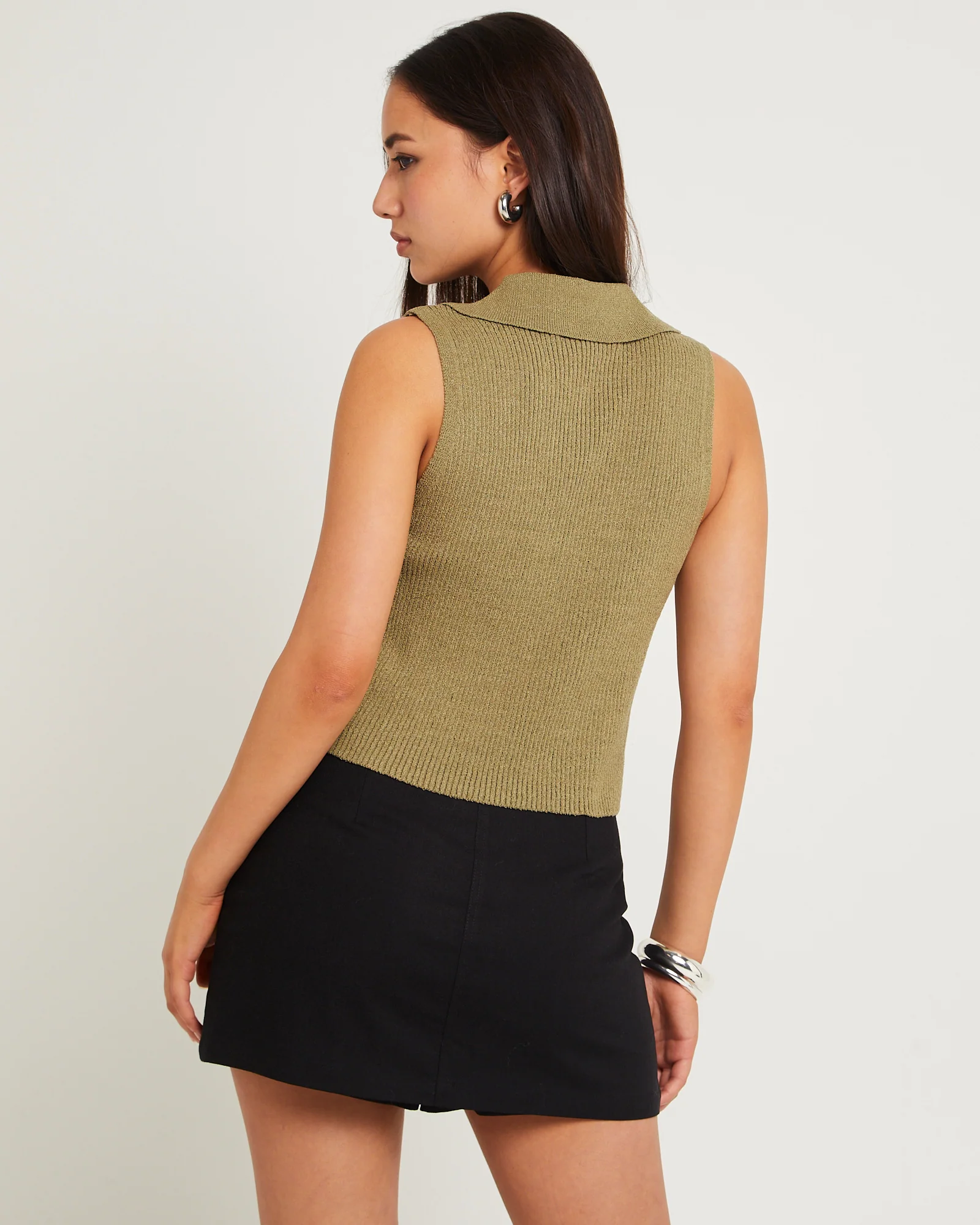 Meryl Ribbed Collar Knit Top - Image 2