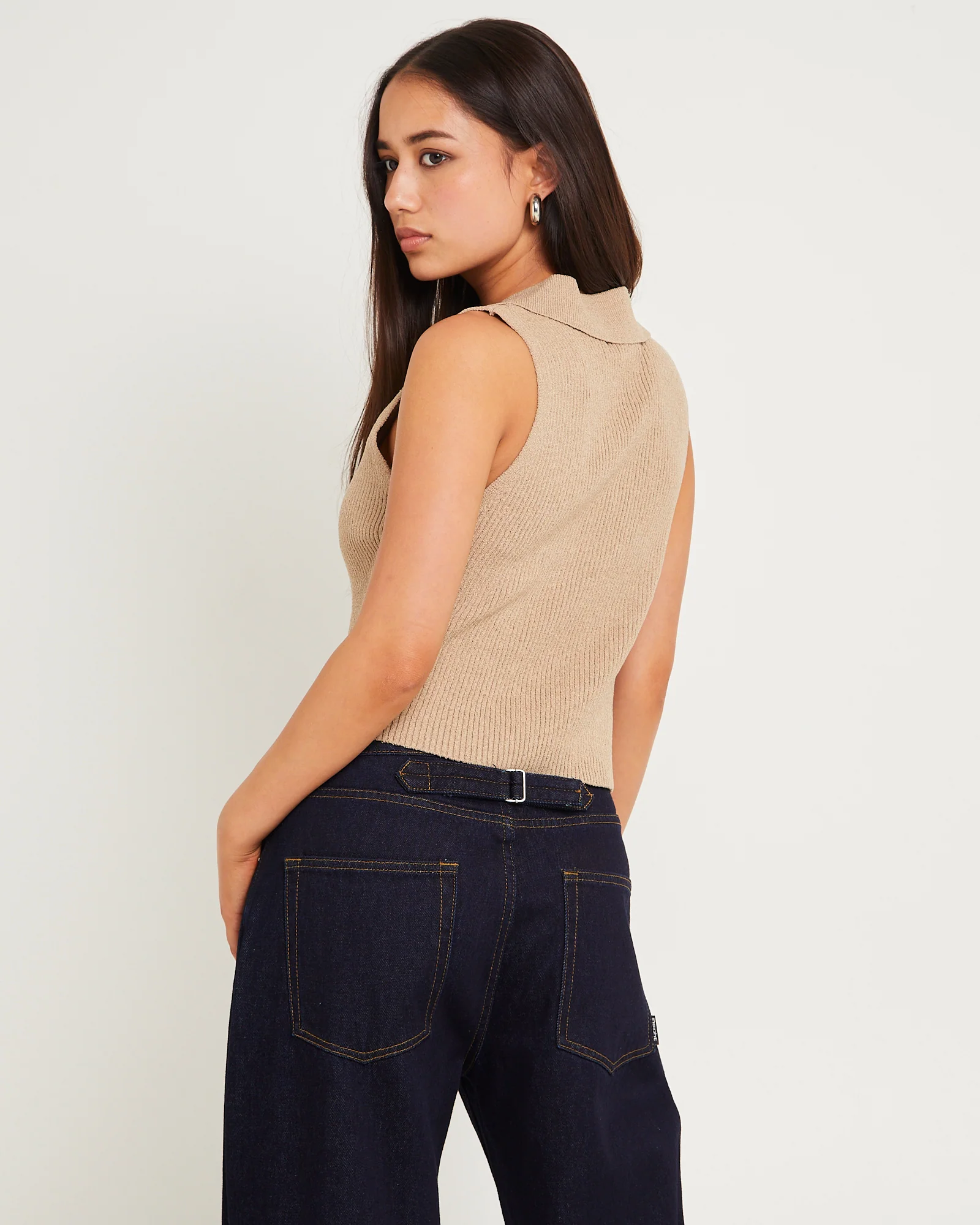 Meryl Ribbed Collar Knit Top - Image 2