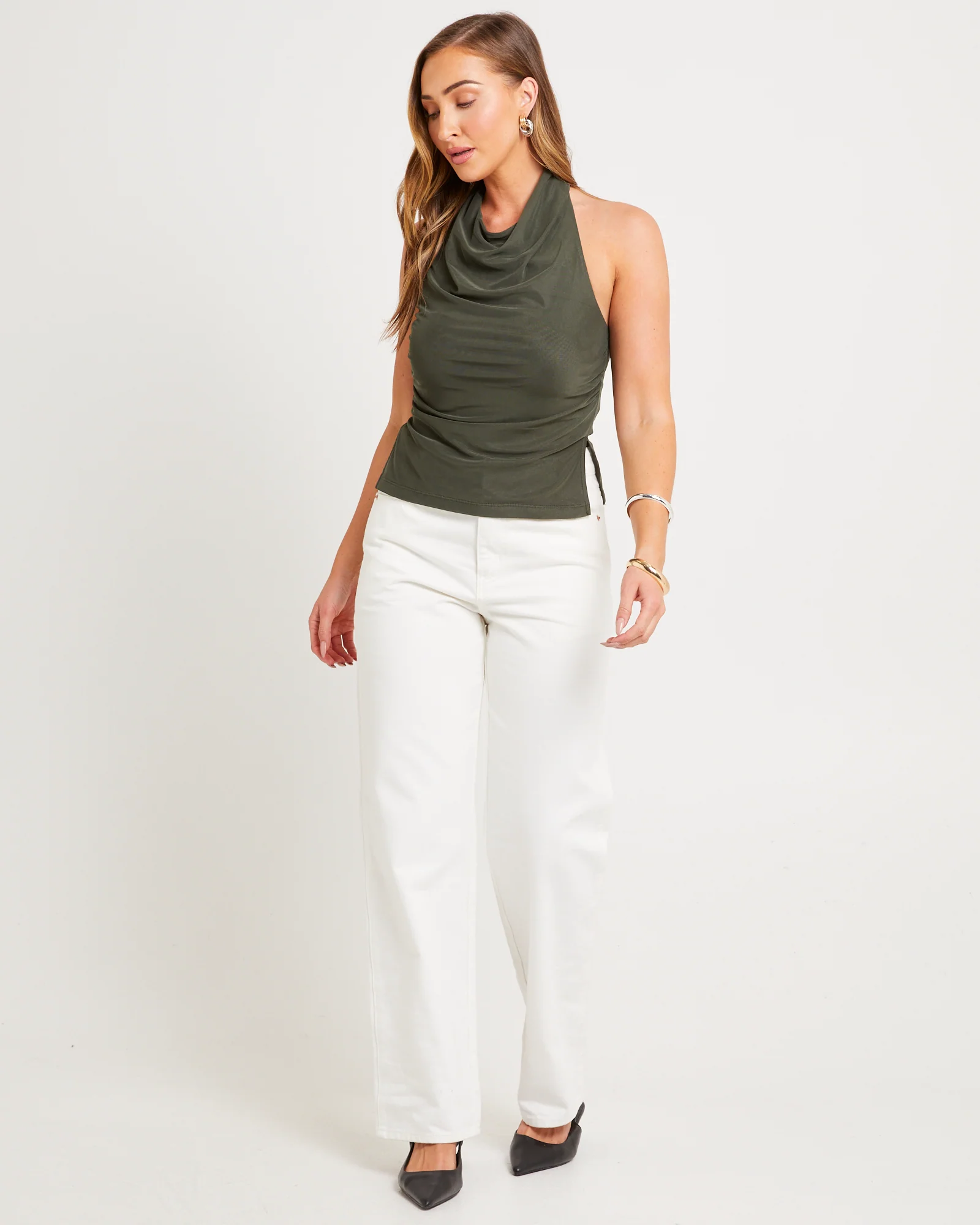 Mesh Halter High Neck Tank Top - Image 3