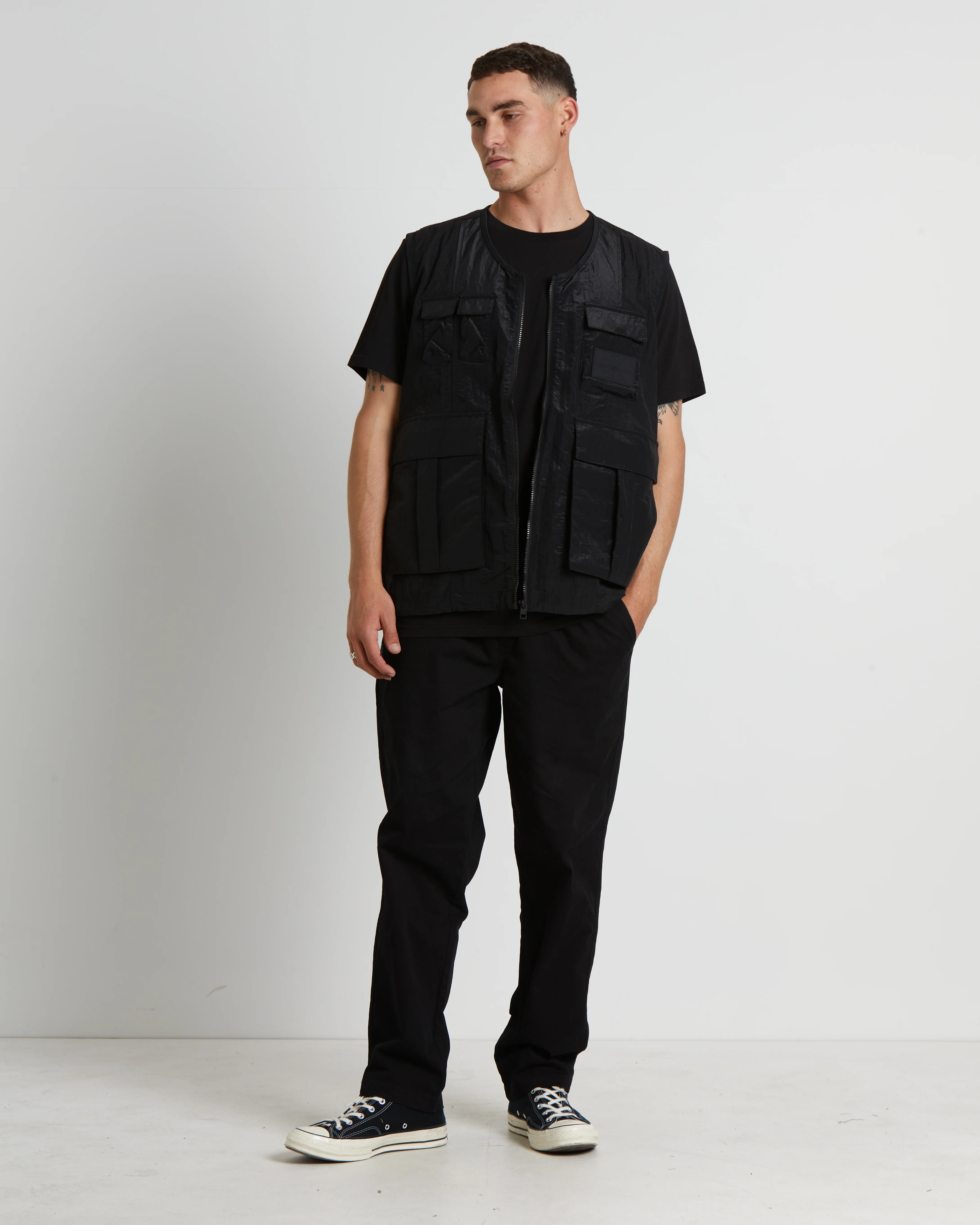Mesh Ripstop Utility Vest in Black - Image 3