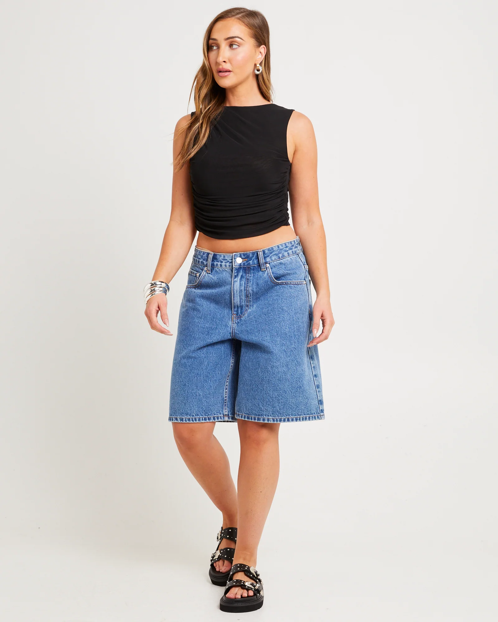 Mesh Ruched Tank Top - Image 3