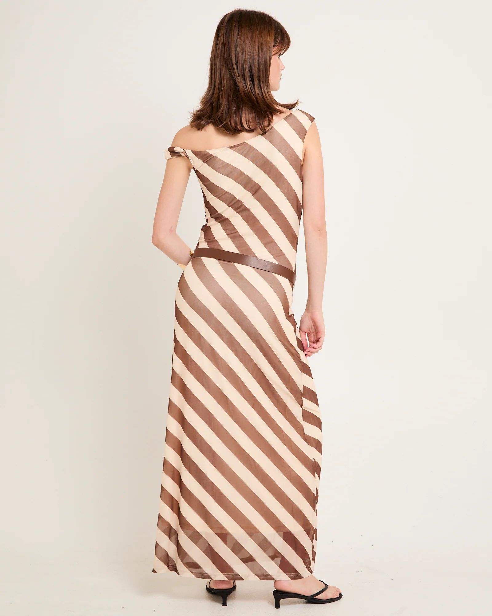 Mesh Stripe Maxi Dress - Image 3