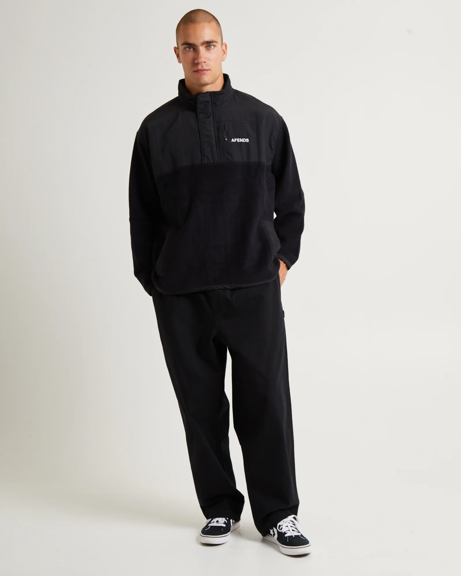 Message Recycled Fleece Pullover Black - Image 3