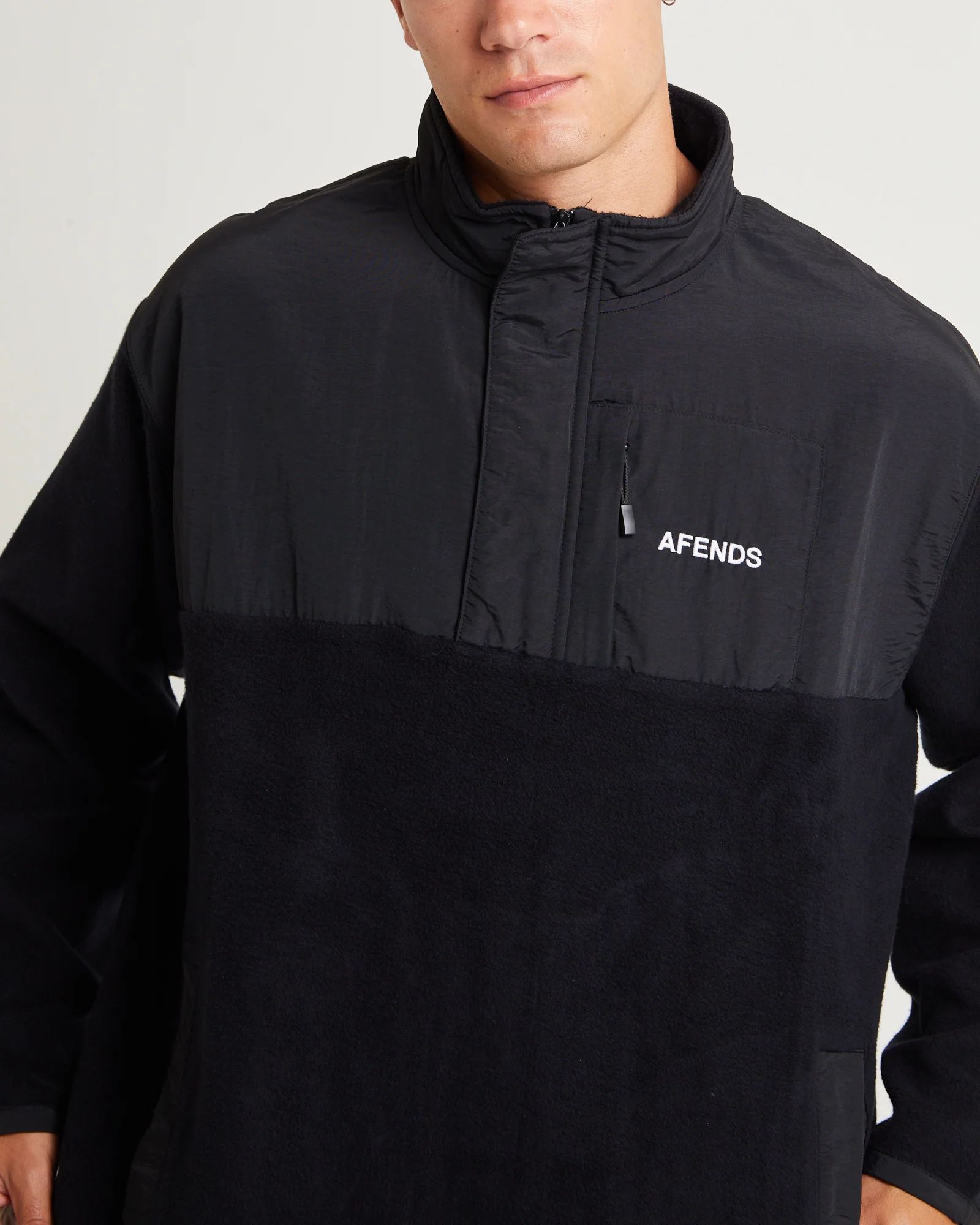 Message Recycled Fleece Pullover Black - Image 5