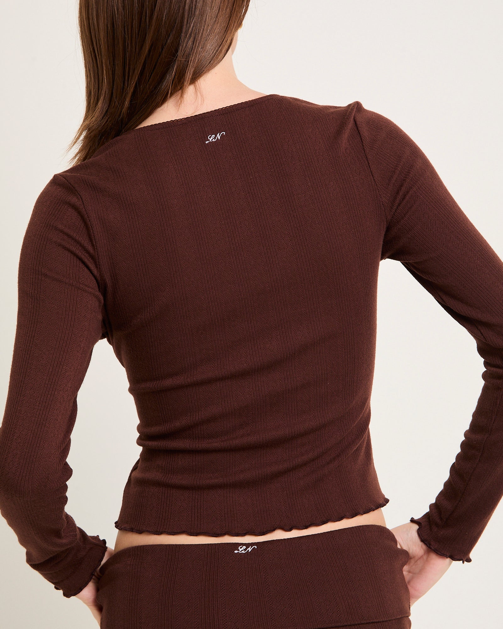 Mia Pointelle Button Long Sleeve - Image 5