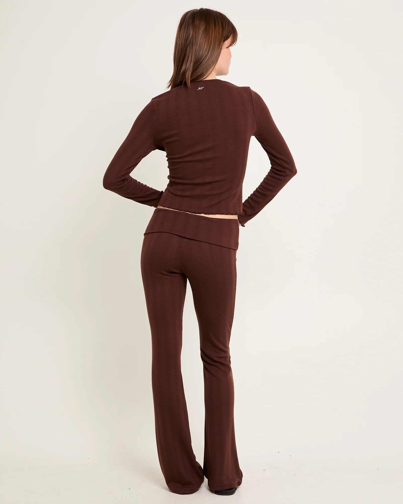 Mia Pointelle Fold Lounge Pants - Image 2