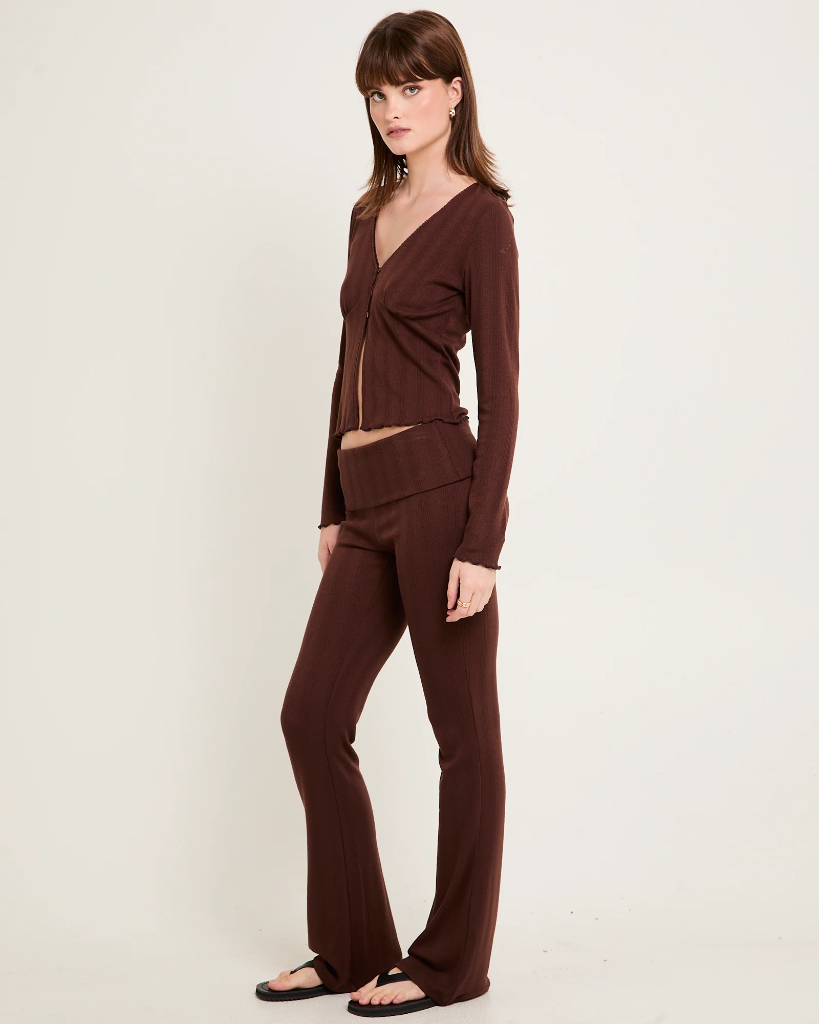 Mia Pointelle Fold Lounge Pants - Image 4