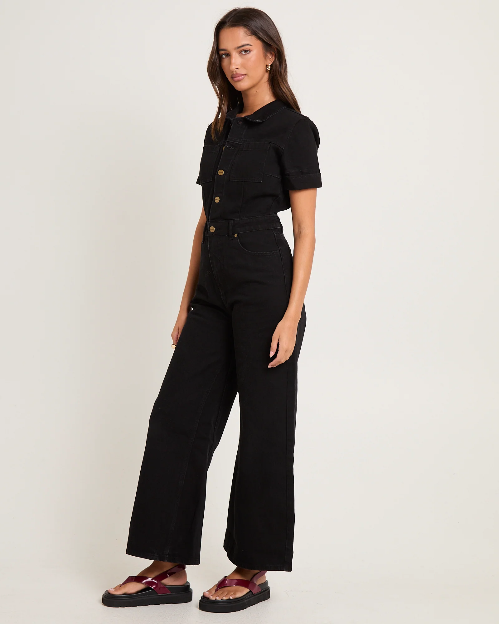 Miami Denim Flared Jumpsuit - Image 2