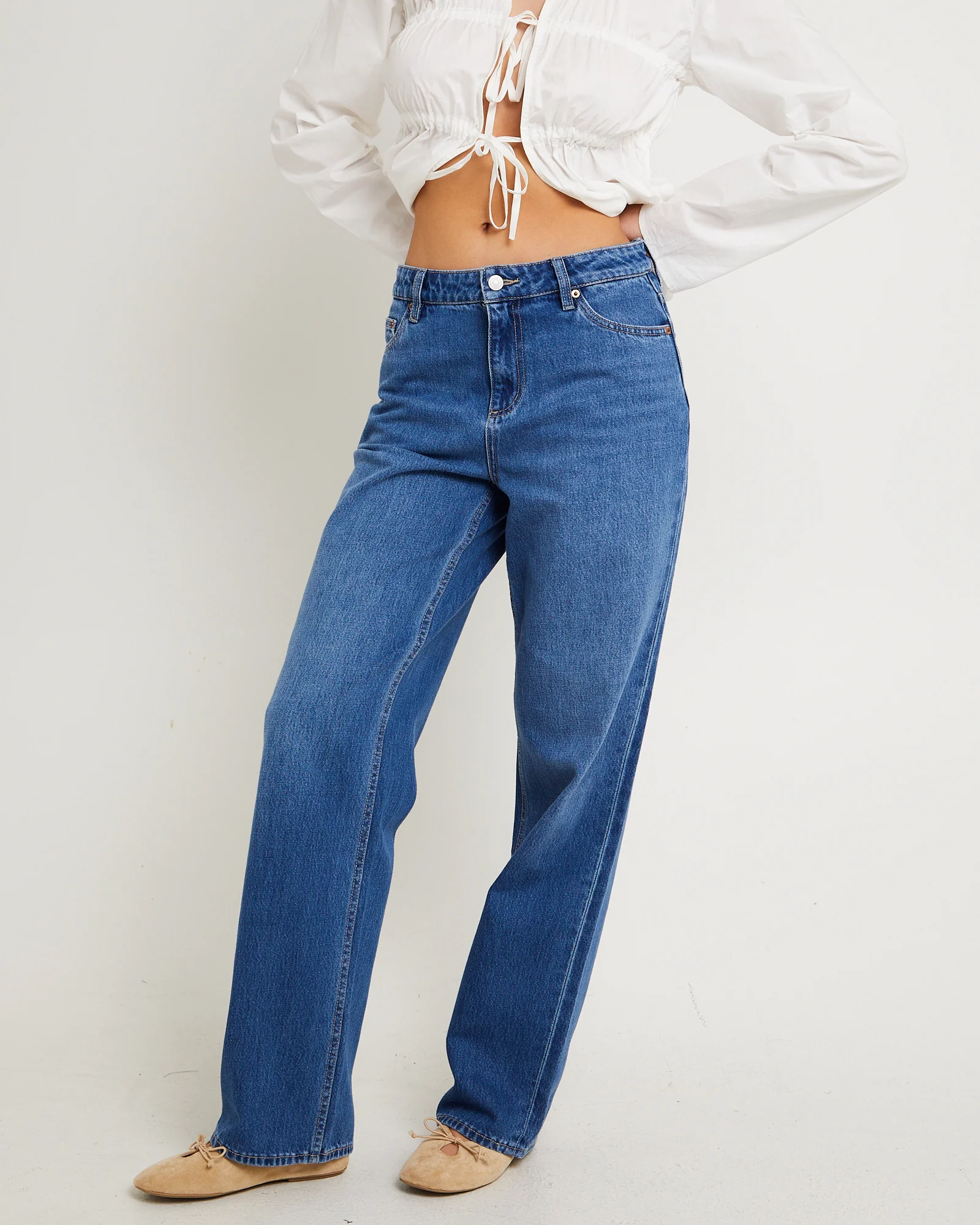 Mid Baggy Denim Jeans Arcadia Blue - Image 3