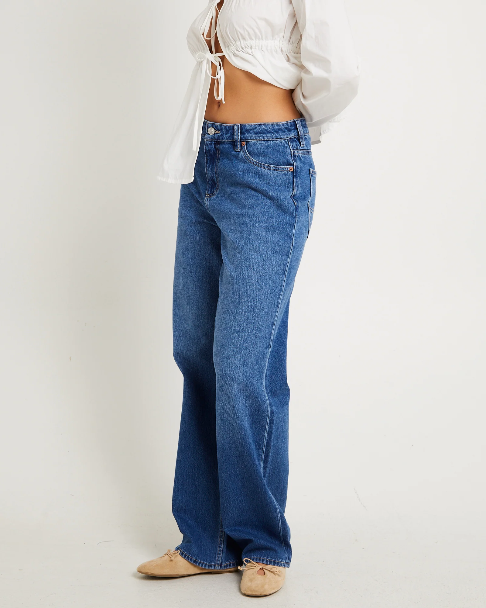 Mid Baggy Denim Jeans Arcadia Blue - Image 4