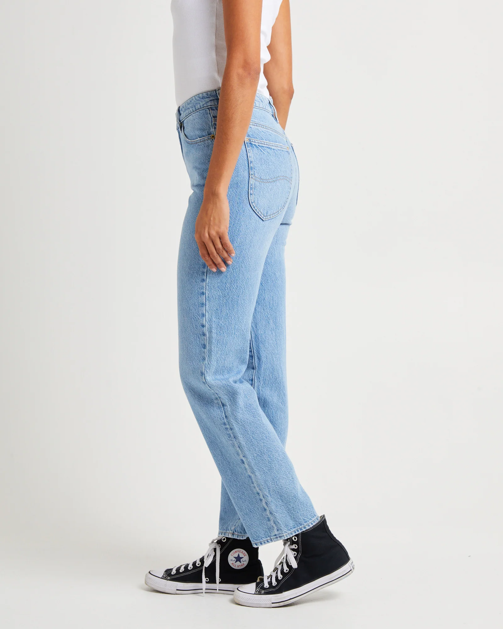 Mid Slim Straight Denim Jeans Lafayette Blue - Image 4
