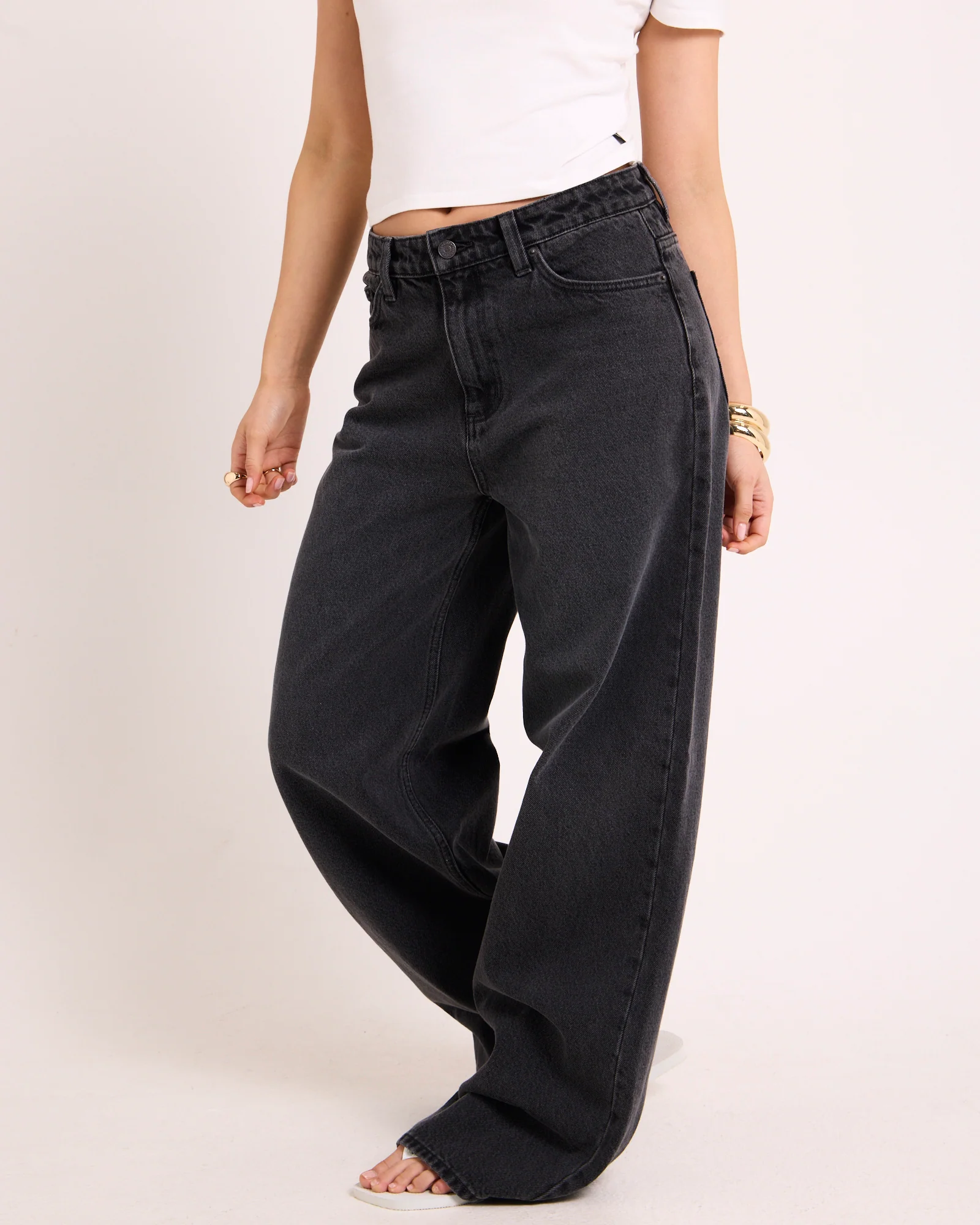 Mid Slouch Relaxed Denim Jeans Basalt - Image 3