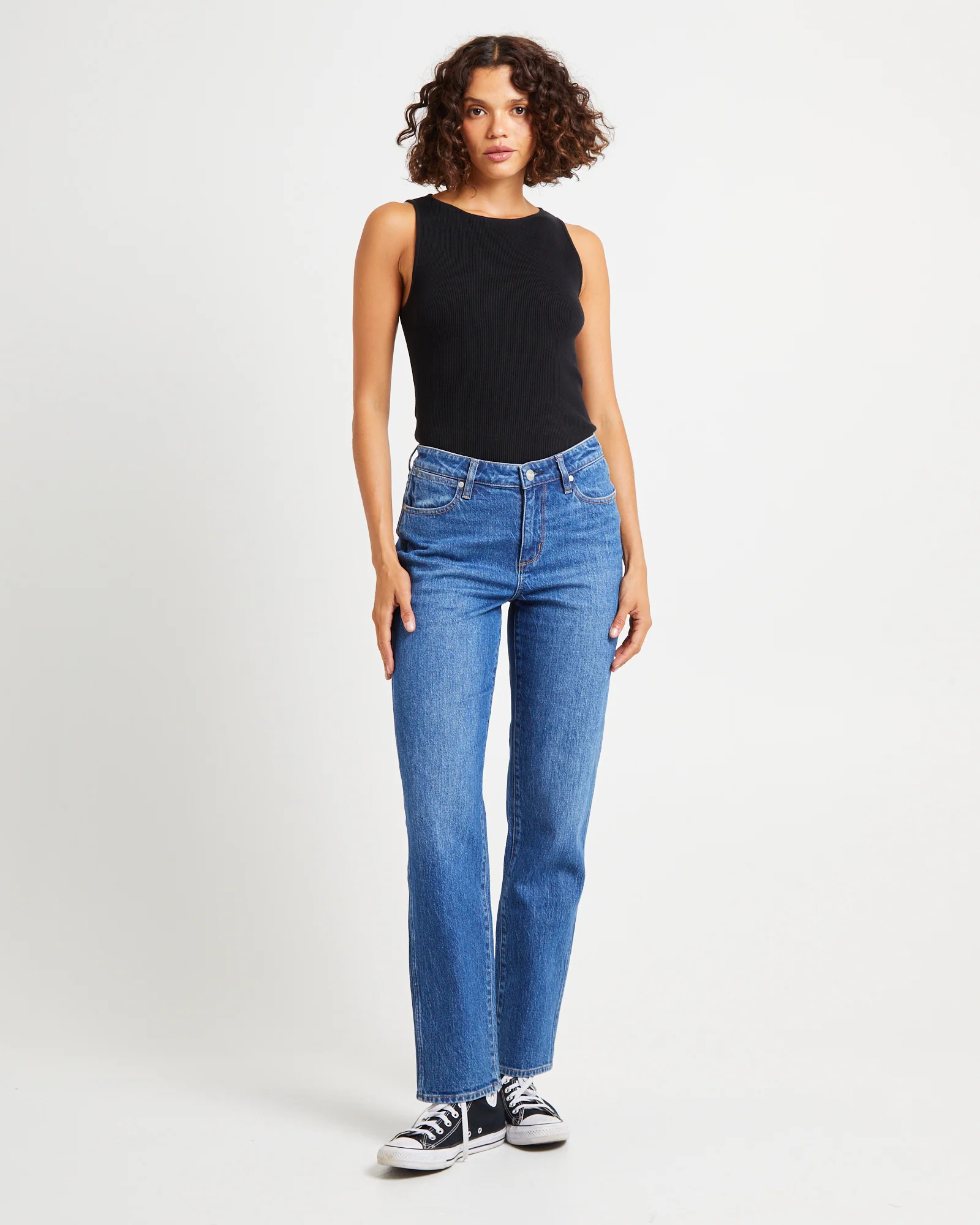 Mid Tori Slim Straight Denim Jeans  5 Year Fade - Image 3