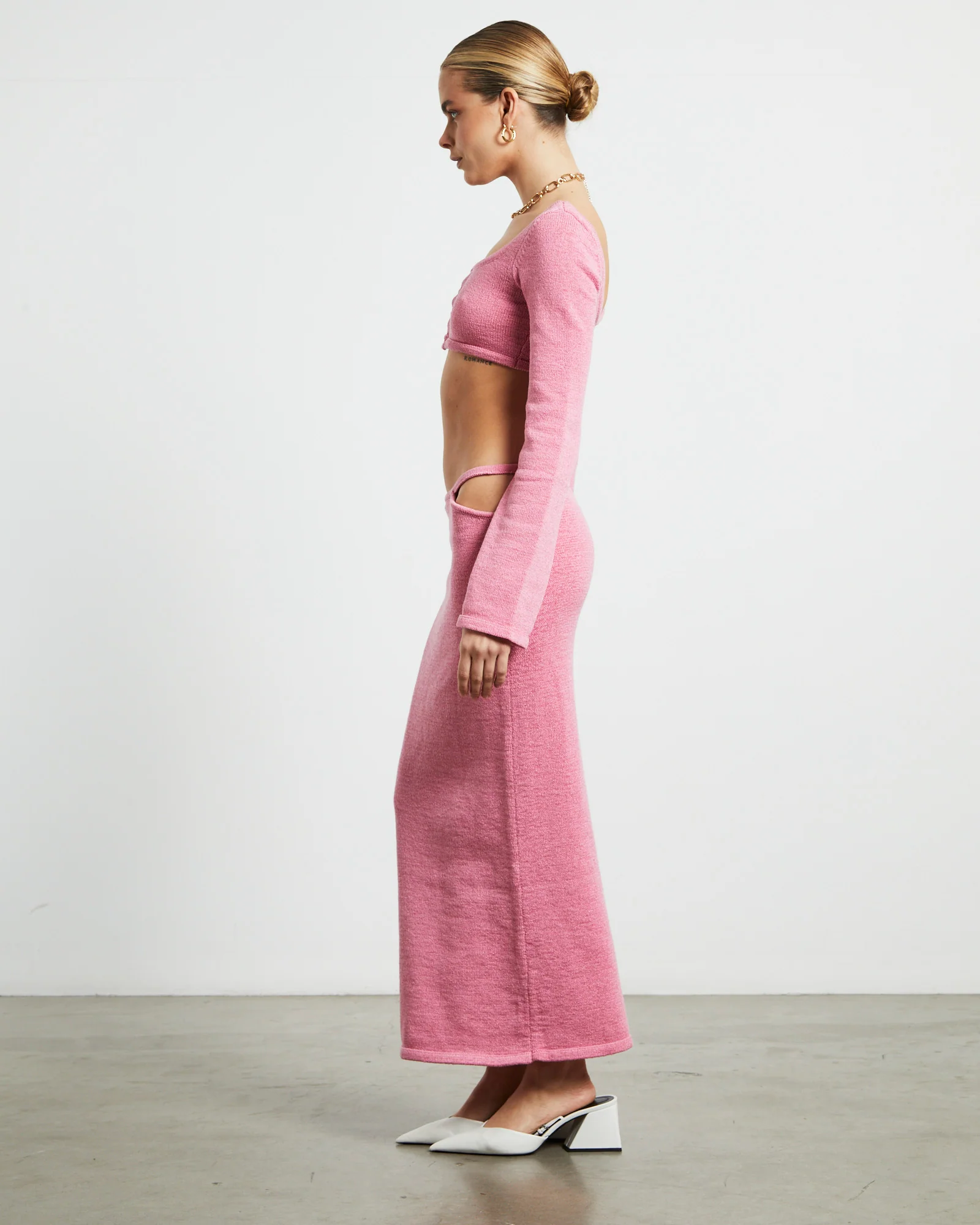 Mika Knit Fitted Long Sleeve Button Up Top - Image 4