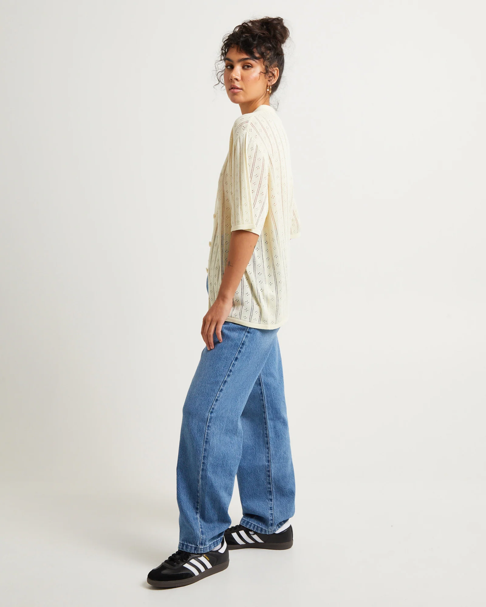 Milan Knit Short Sleeve Shirt Buttercream - Image 4