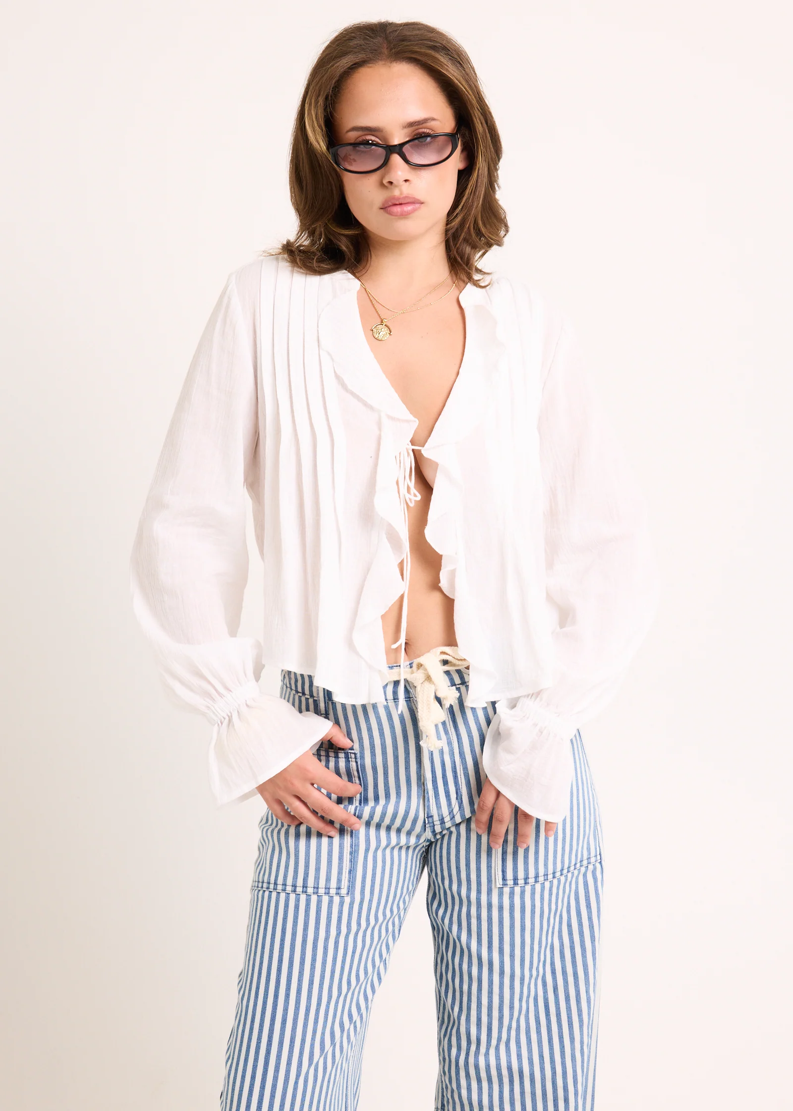 Minerva Frilled Long Sleeve Shirt - Image 3