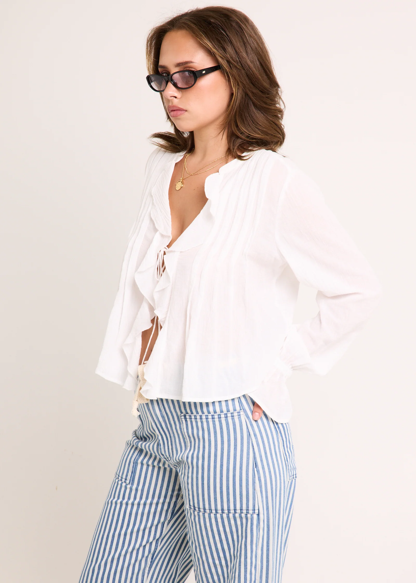 Minerva Frilled Long Sleeve Shirt - Image 4