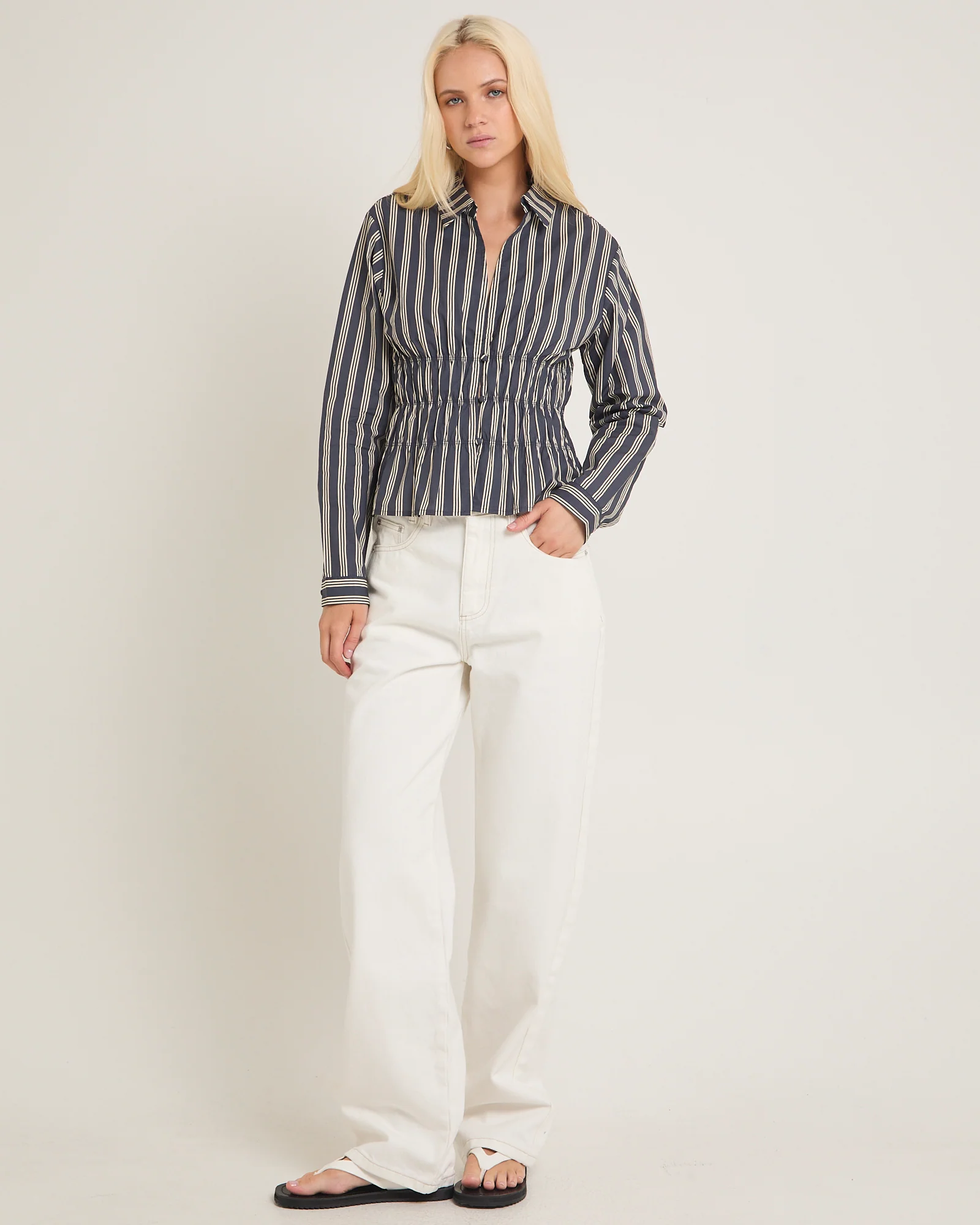 Monty Gathered Long Sleeve Shirt - Image 3