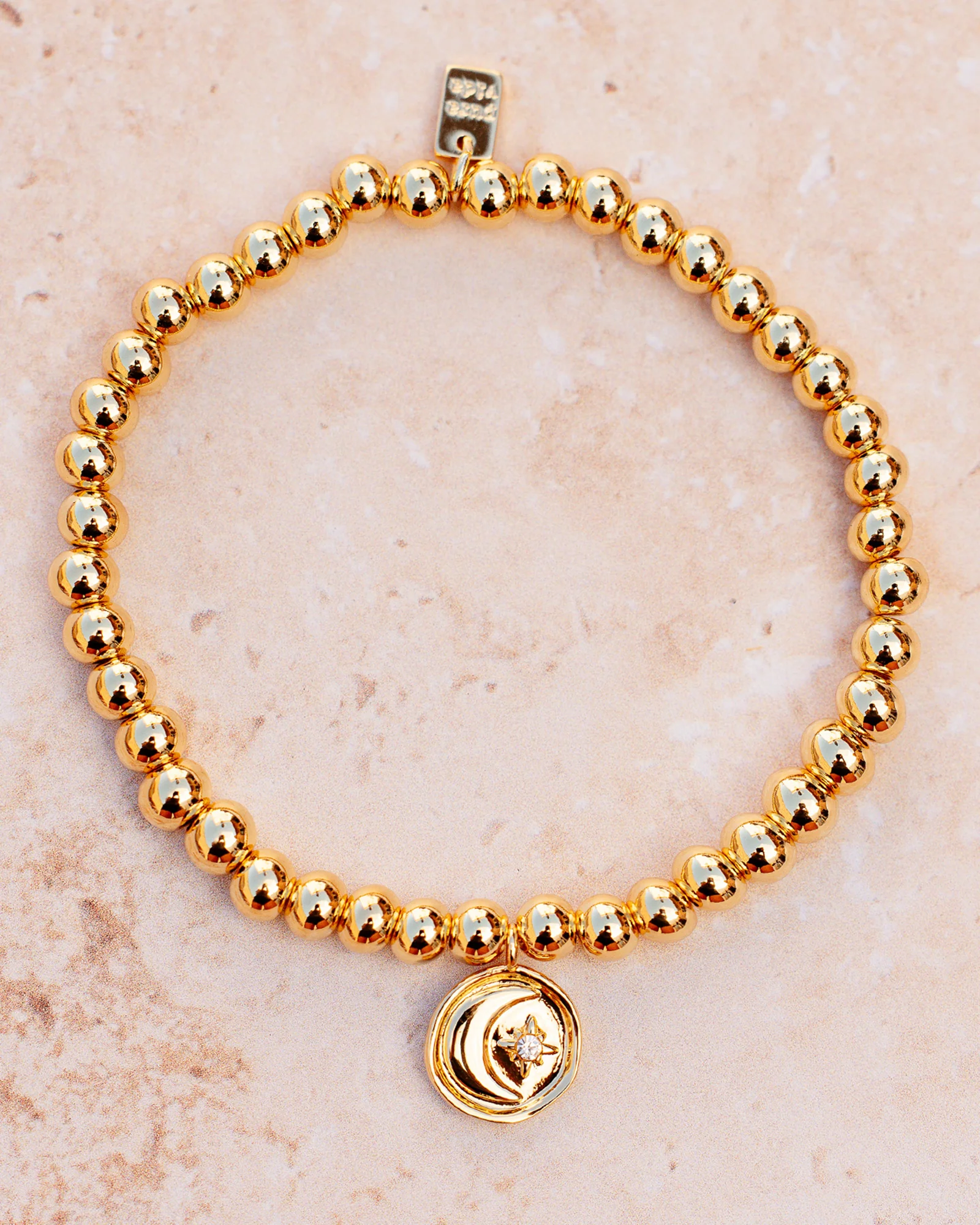 Moon Metal Stretch Gold Bracelet - Image 4