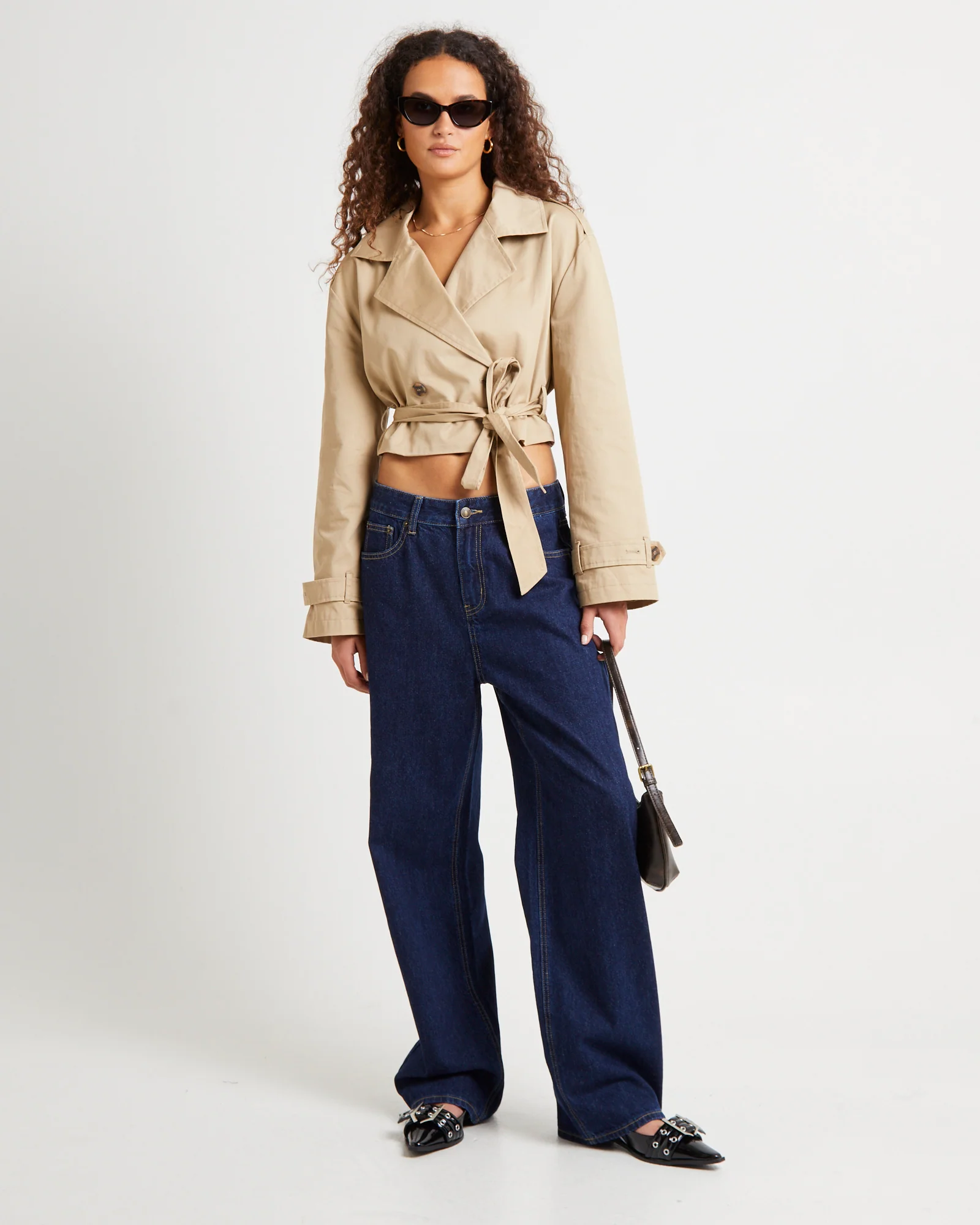 Morgan Boxy Cropped Trench Coat - Image 3