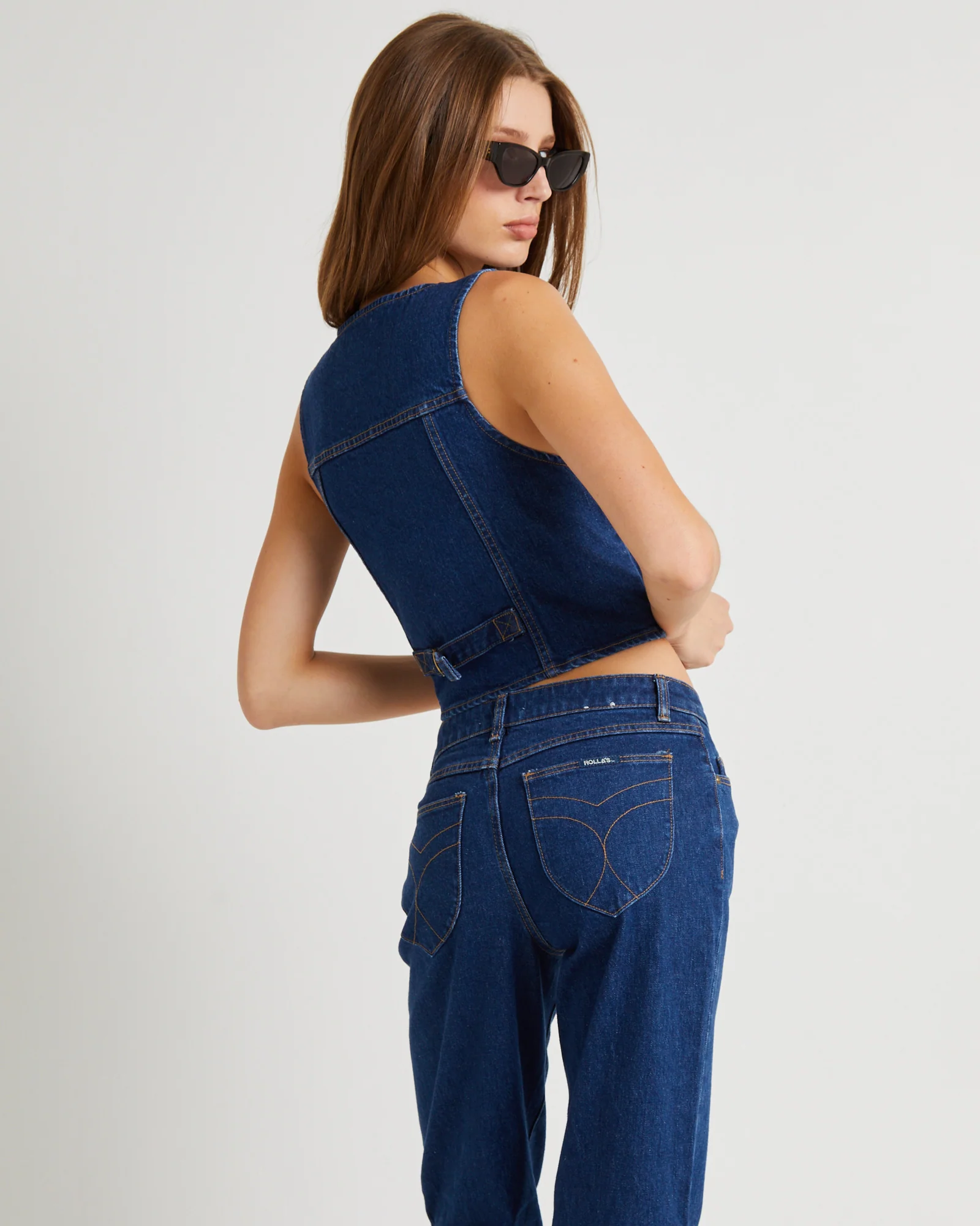 Morgan Denim Vest Dark Stone - Image 2