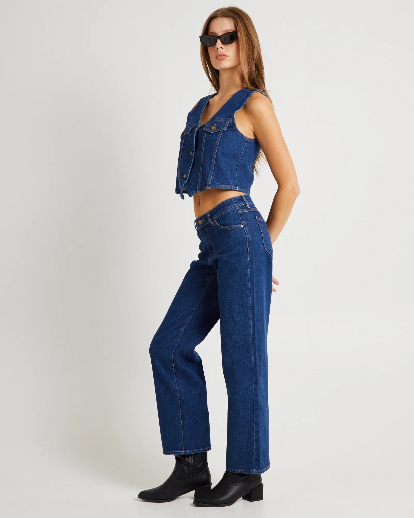 Morgan Denim Vest Dark Stone - Image 4