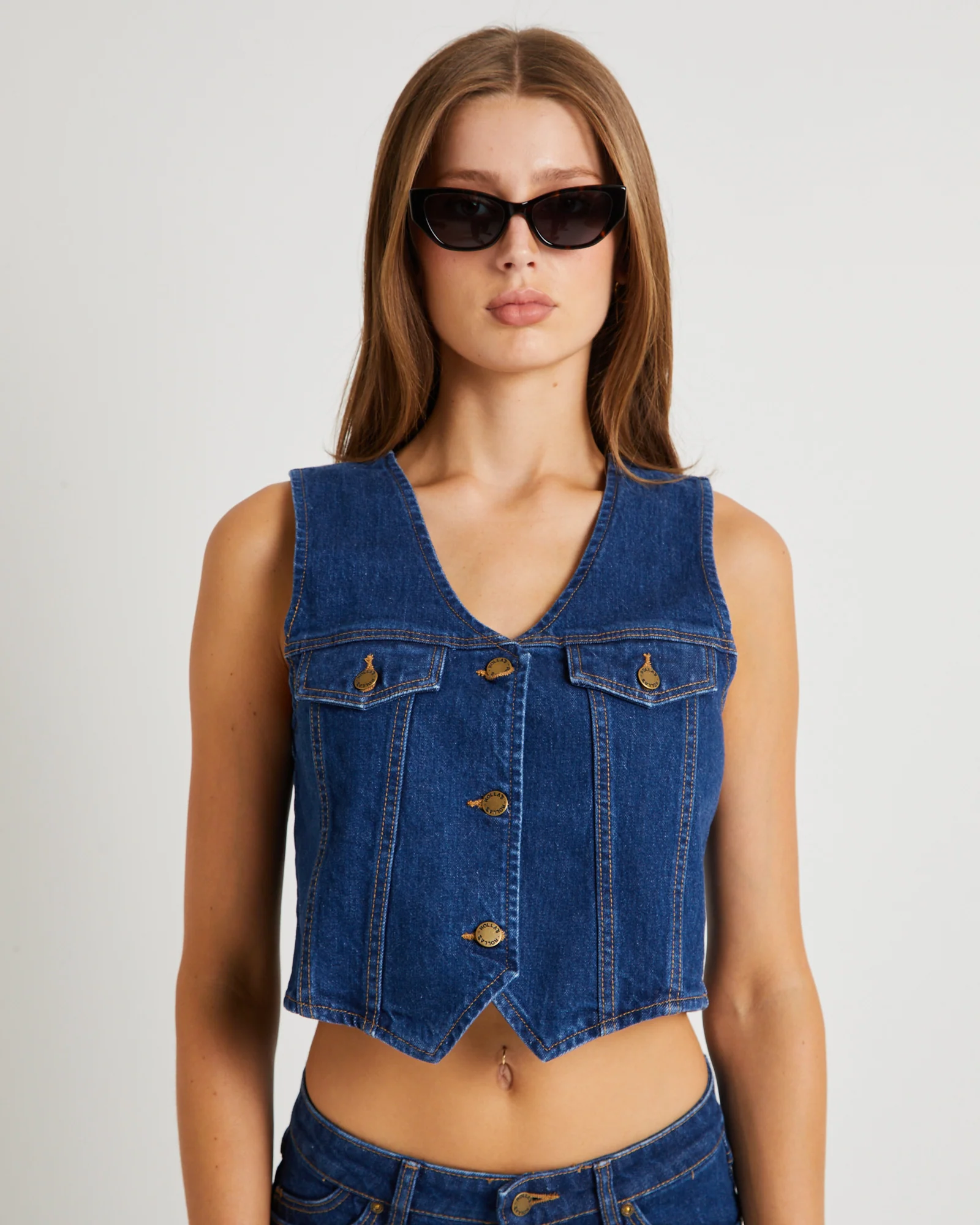 Morgan Denim Vest Dark Stone - Image 6