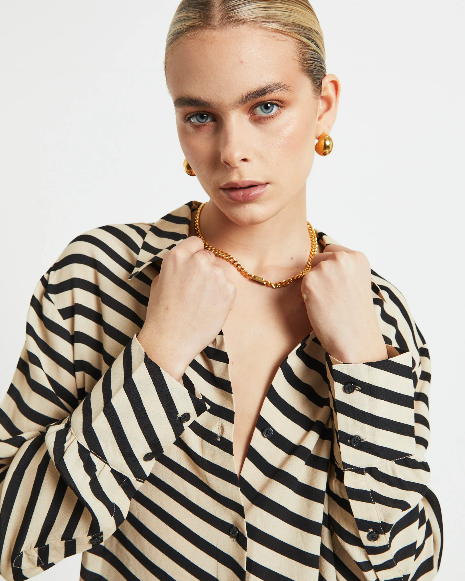 Morgan Printed Crepe Long Sleeve Shirt in Assorted - Image 6