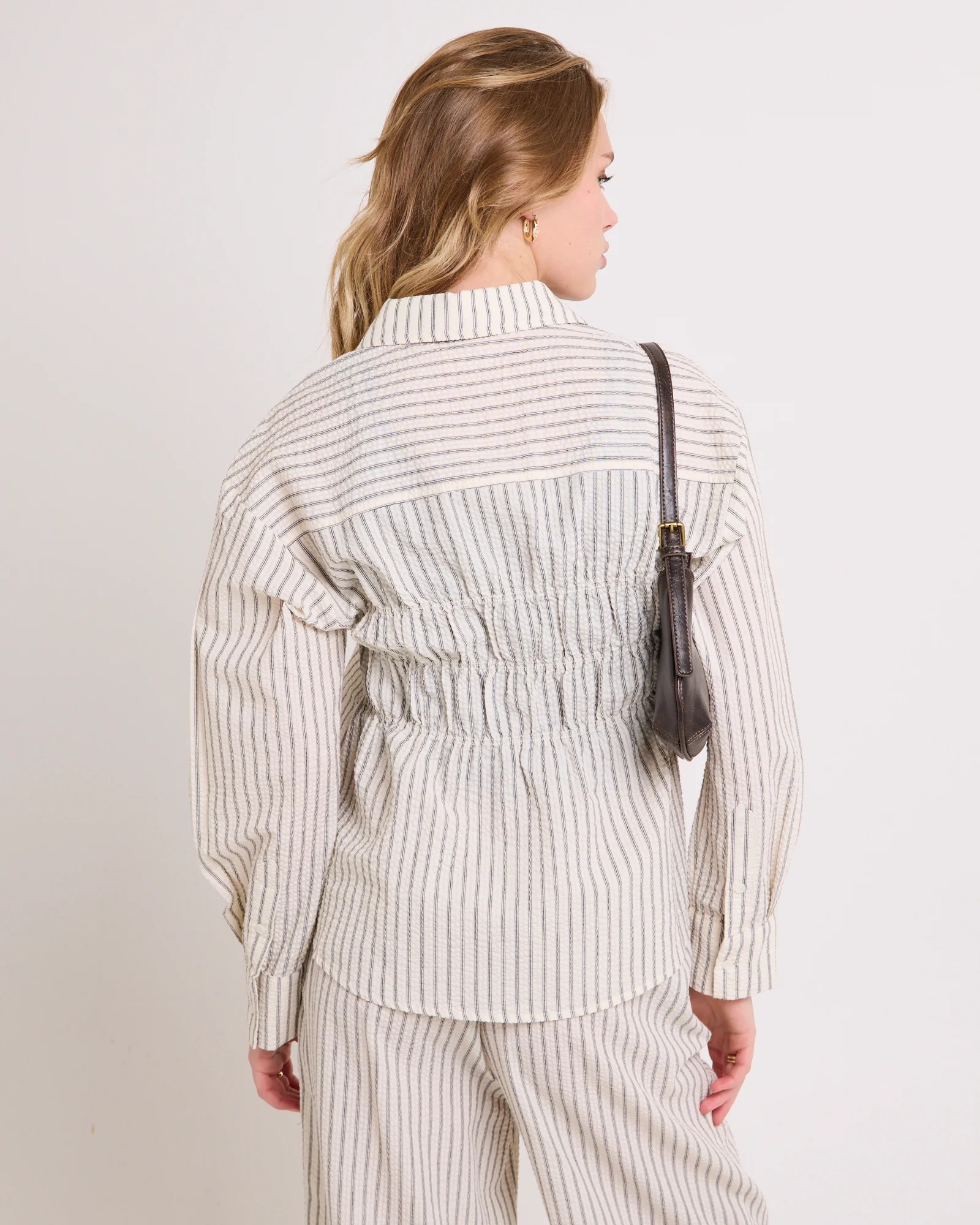 Morgan Stripe Oversized Long Sleeve Shirt - Image 3