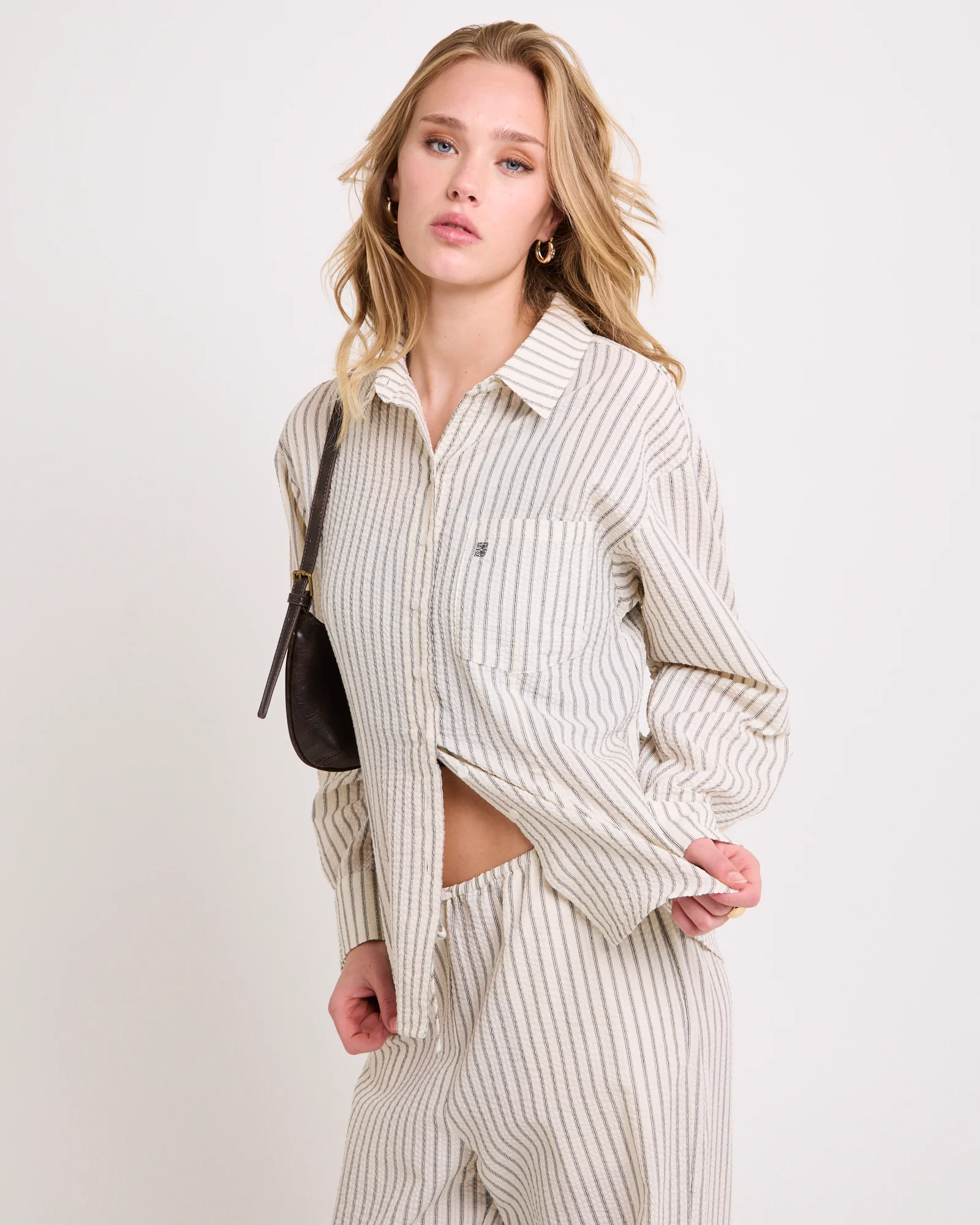 Morgan Stripe Oversized Long Sleeve Shirt - Image 4