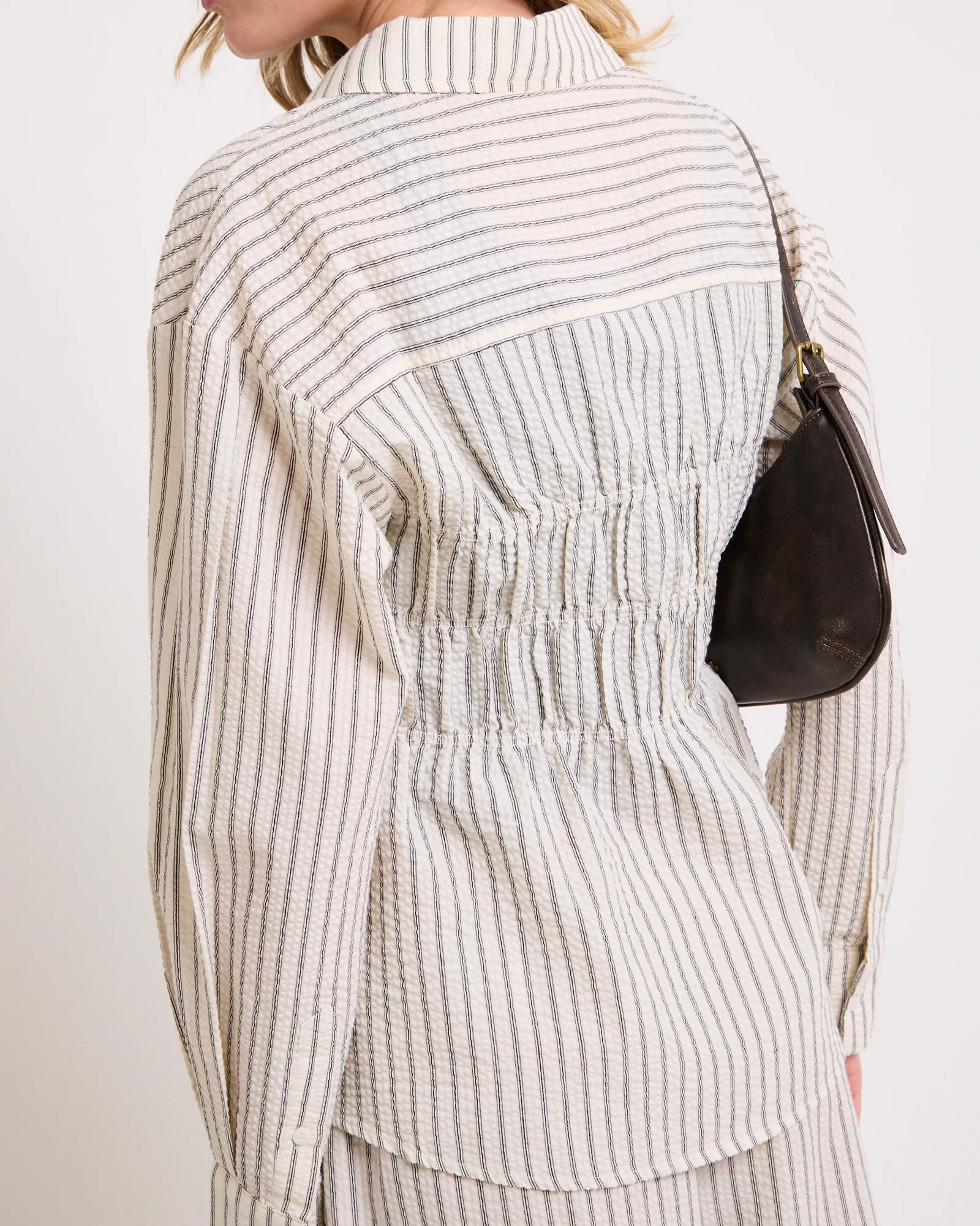 Morgan Stripe Oversized Long Sleeve Shirt - Image 5