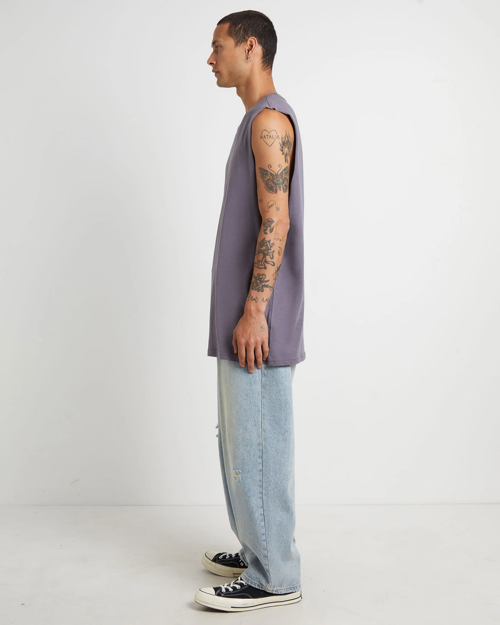 Muscle Tank in Pewter Grey - Image 4