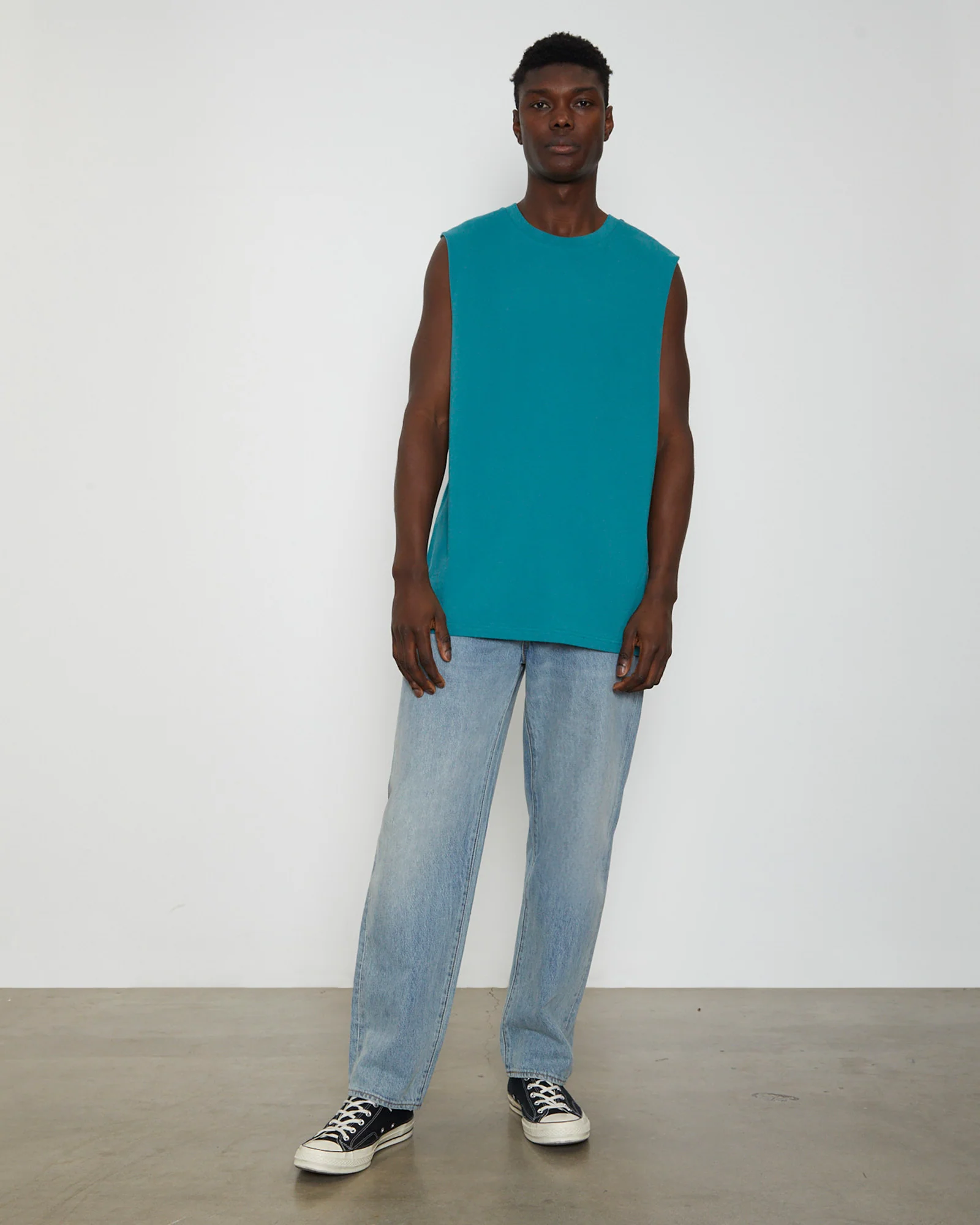 Muscle Tank Tee in Emerald - Image 3