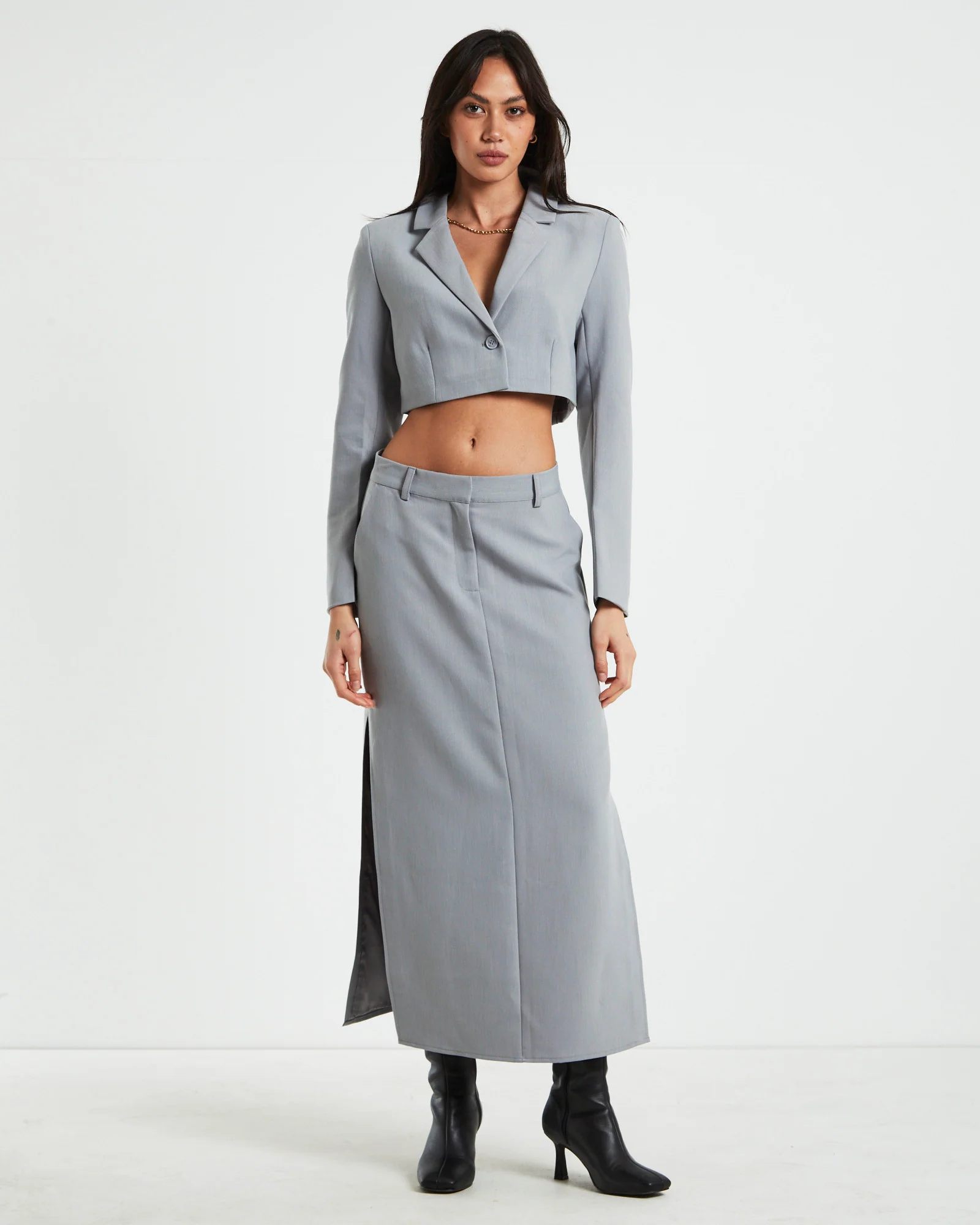 Myla Boyfriend Blazer in Dove Grey - Image 3