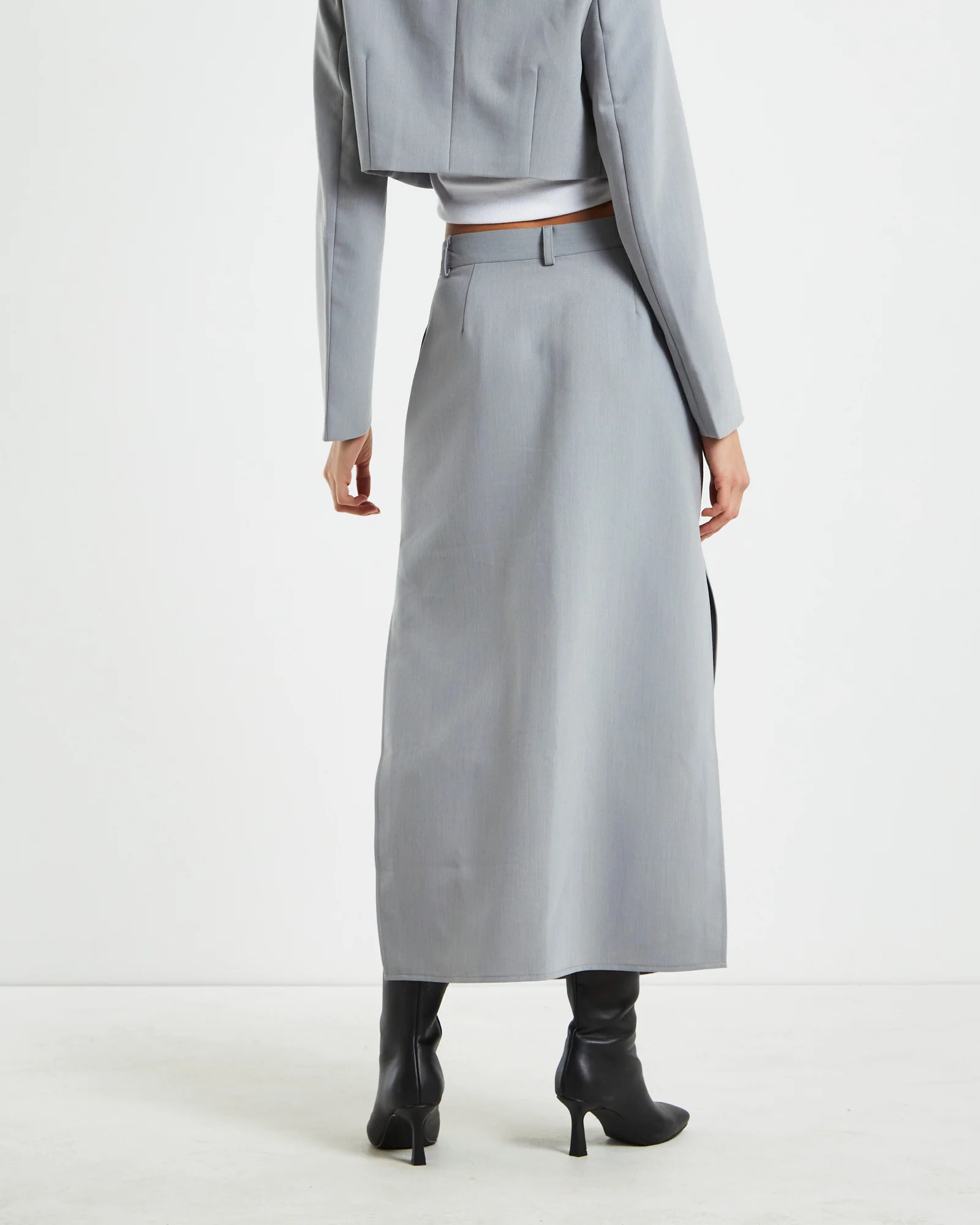 Myla Tailored Pencil Skirt Dove Grey - Image 2