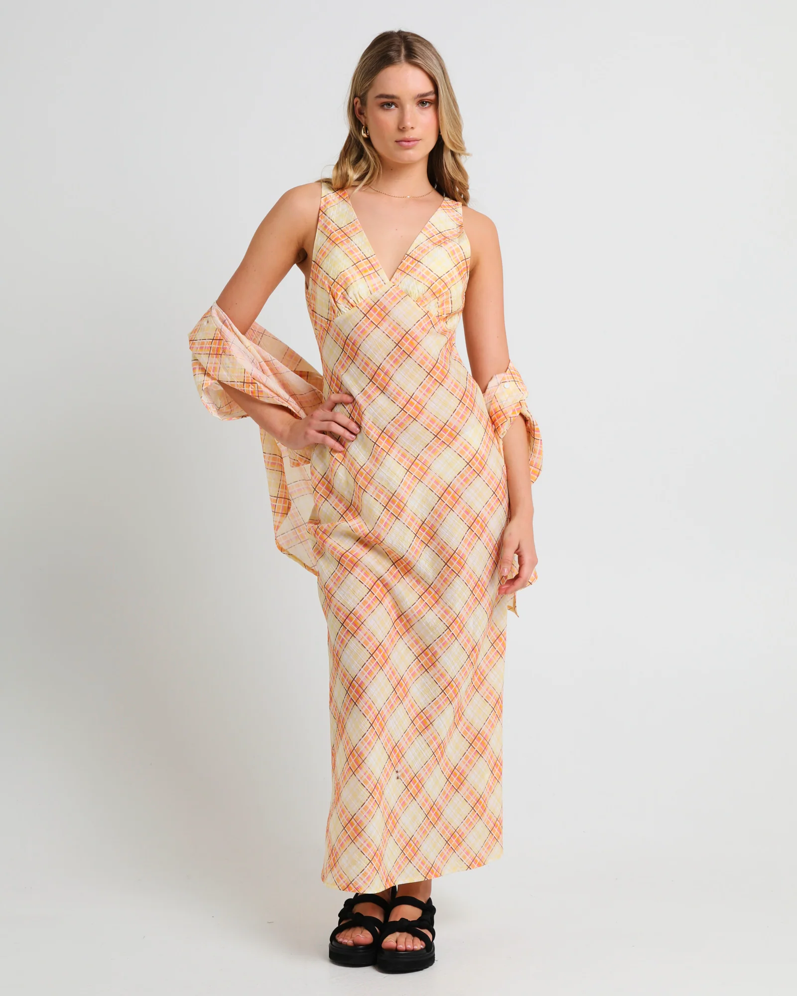 Nahla Check Slip Dress - Image 2