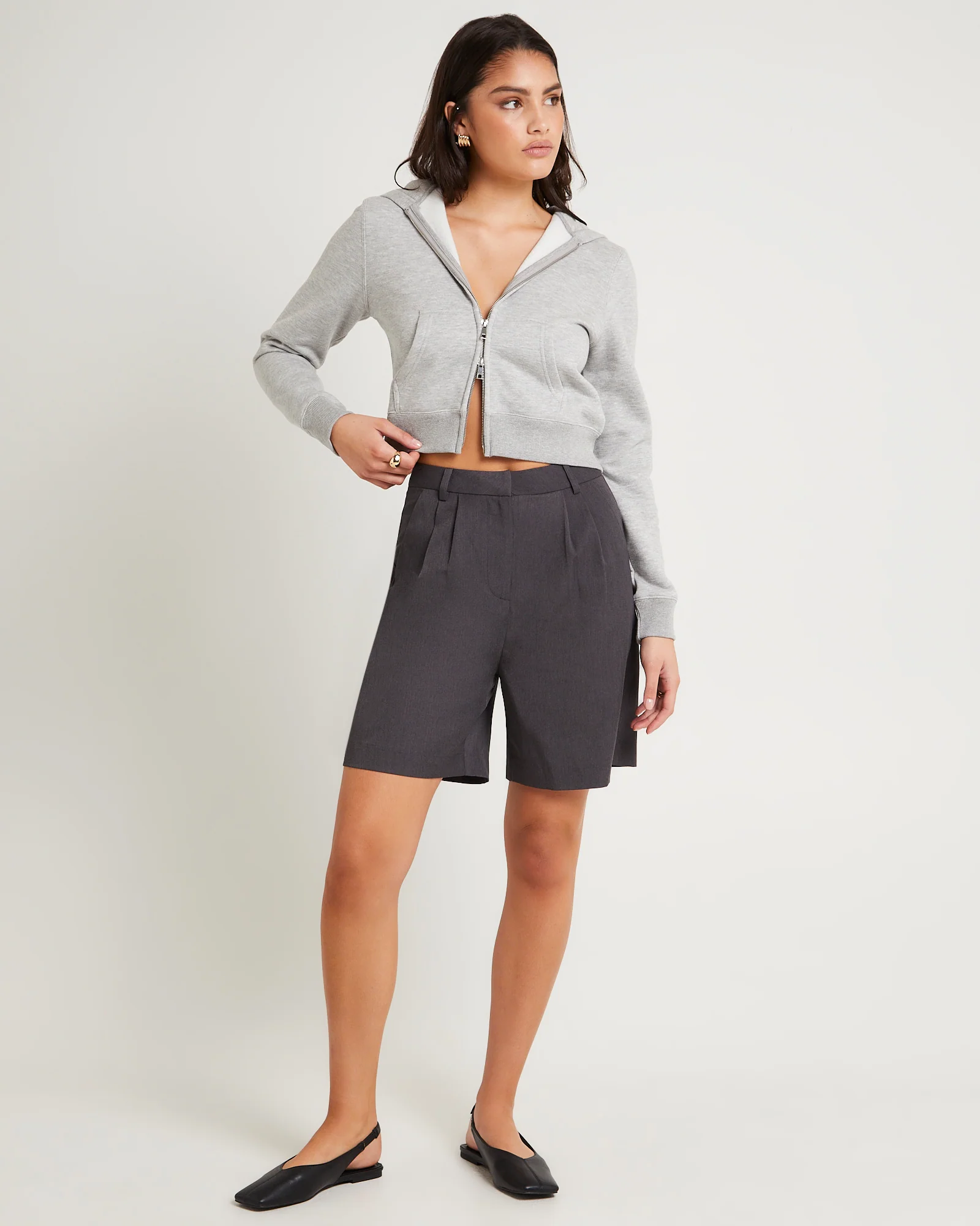 Nalo Cropped Fleece Hoodie - Image 2