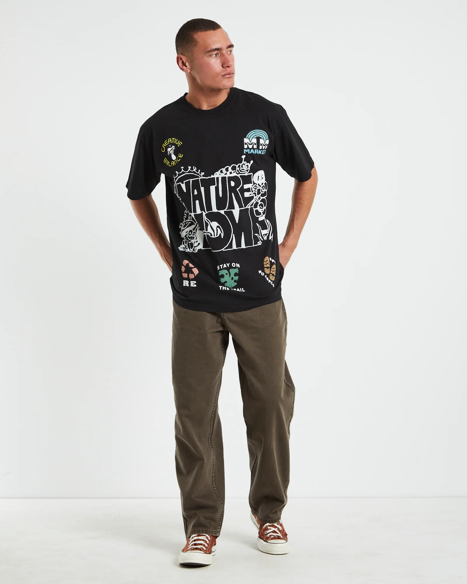 Nature Is Home Short Sleeve T-Shirt in Vintage Black - Image 3