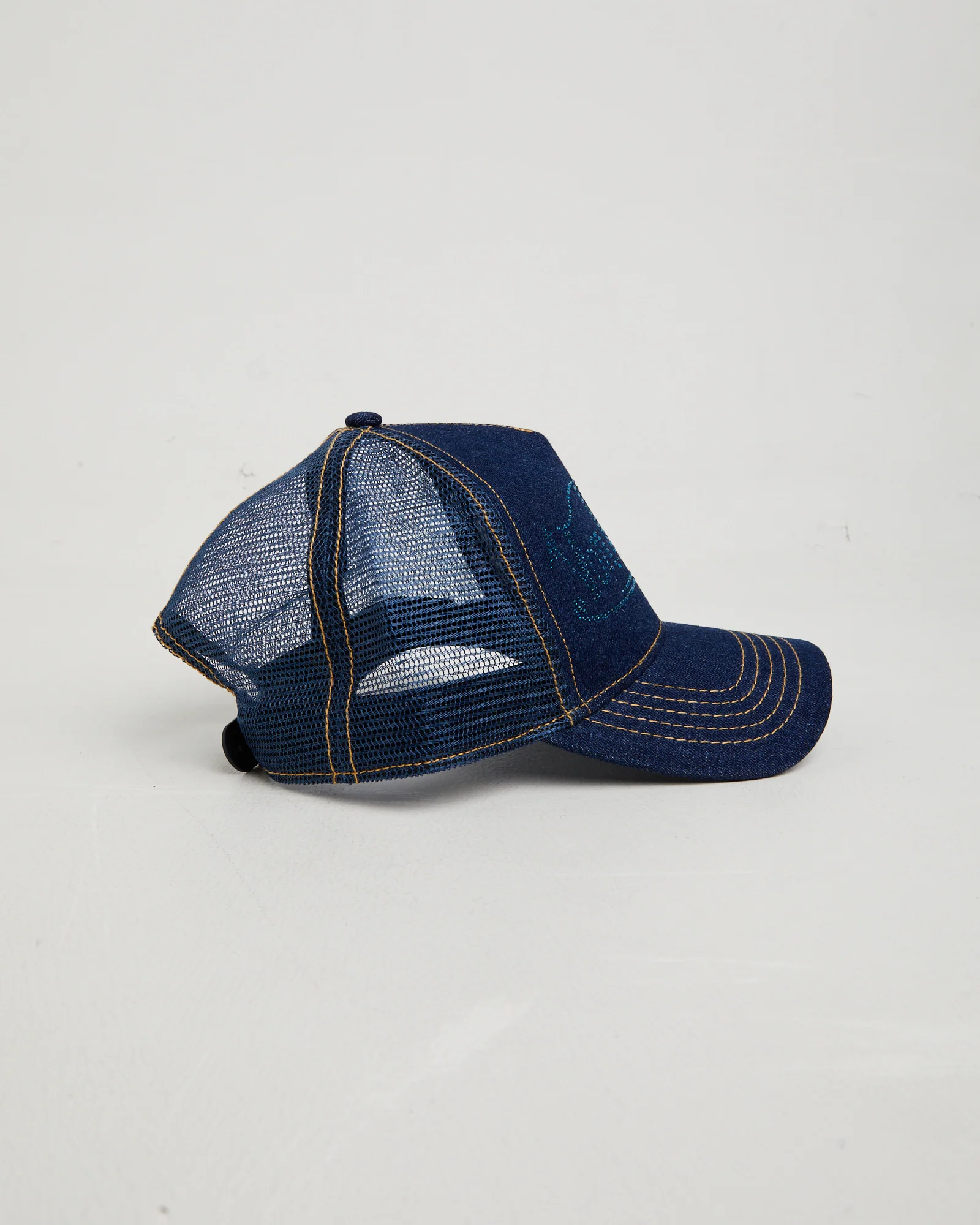 Navy Stone Denim Trucker Cap - Image 3