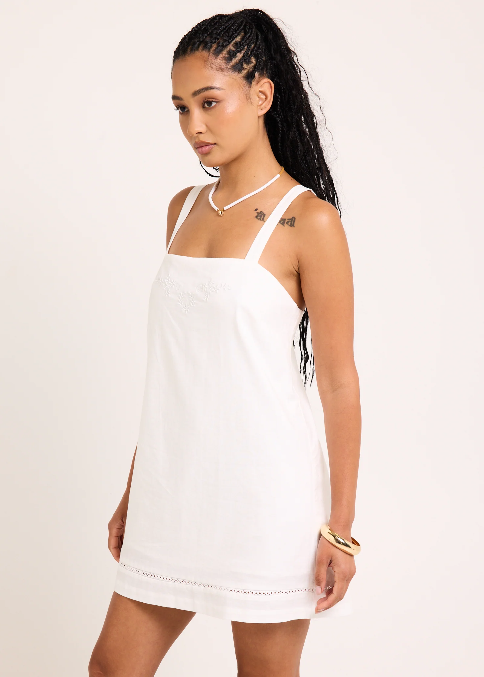 Nerida Lace Detail Mini Dress - Image 4