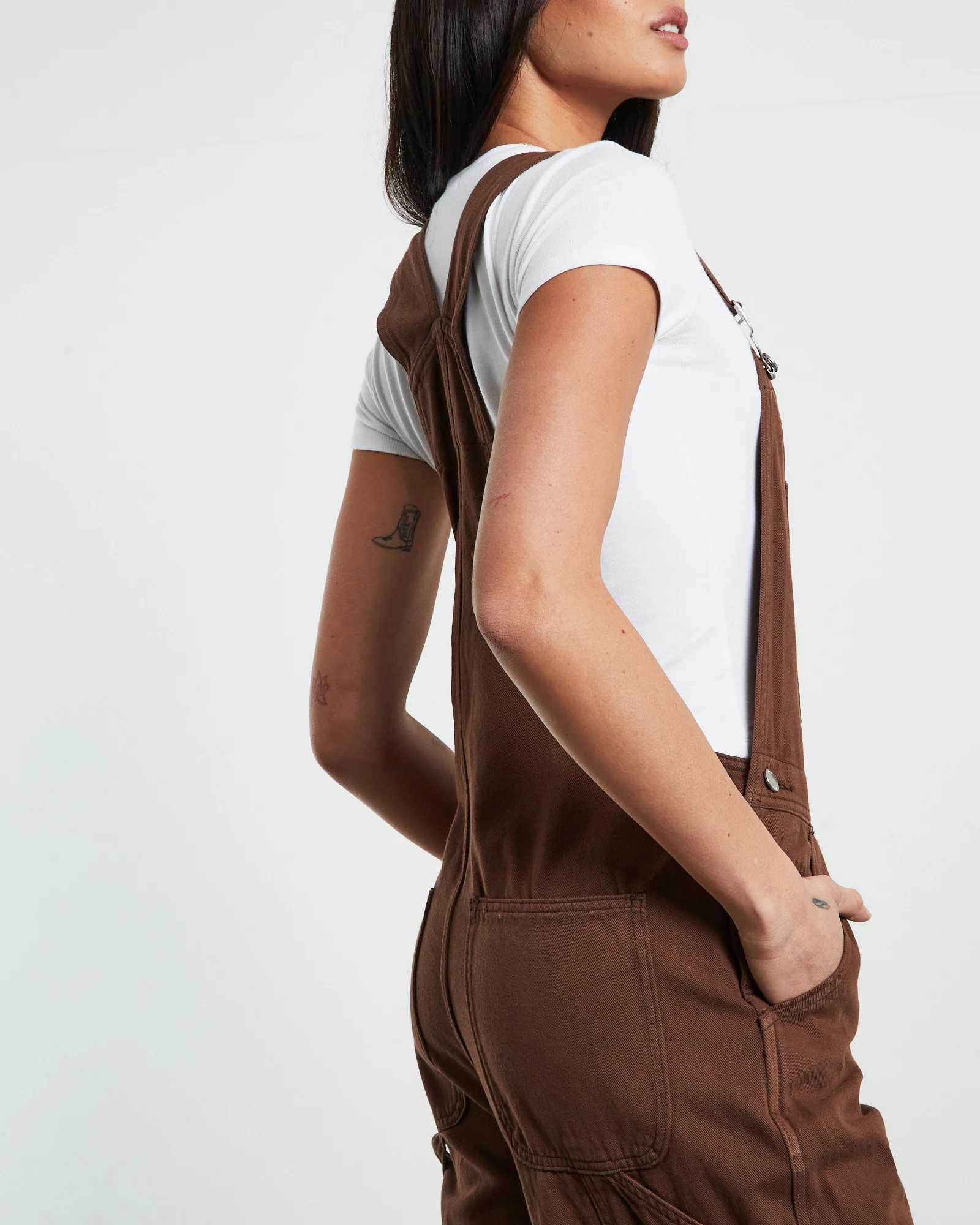Nevada Denim Overalls Coffee Brown - Image 6