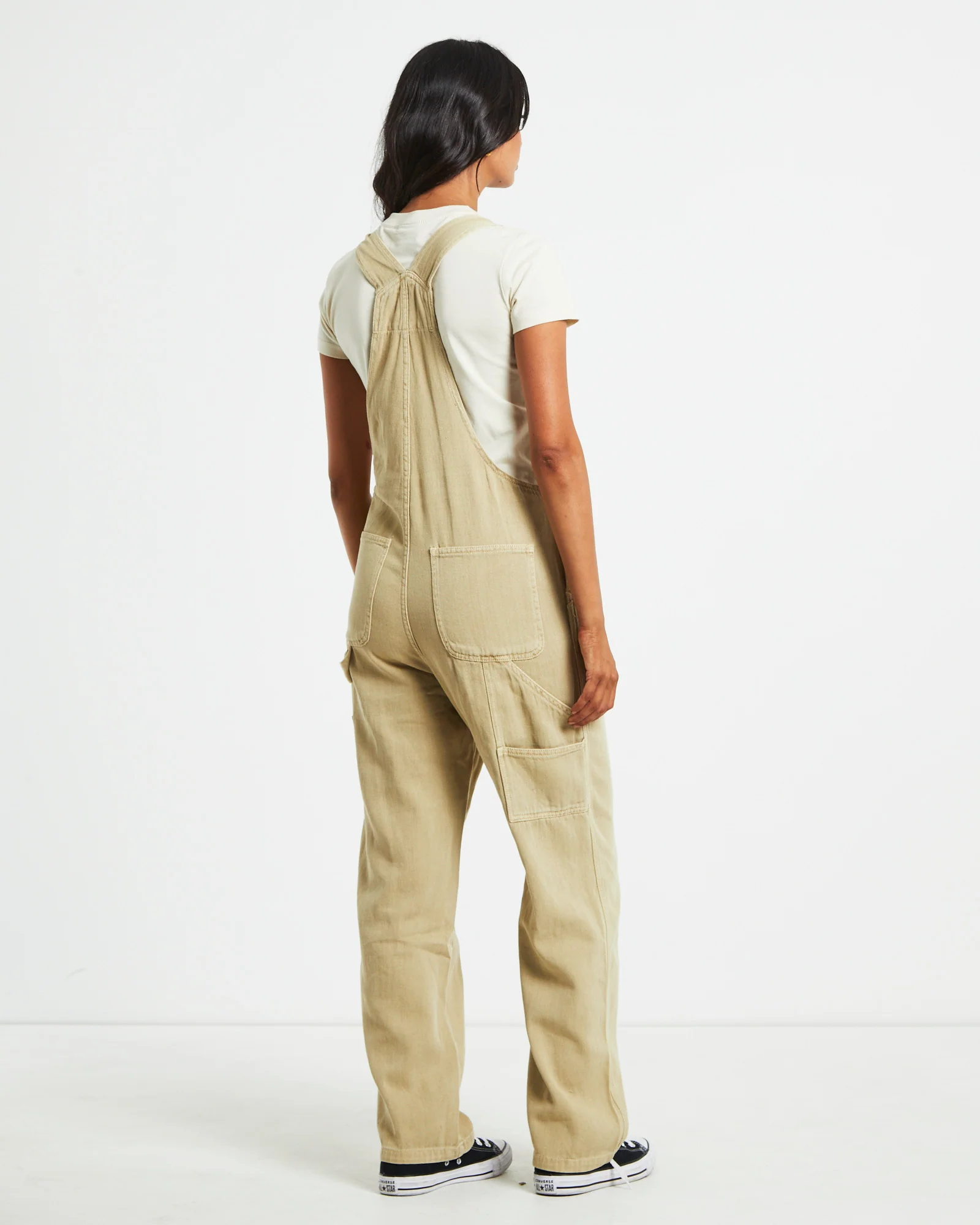 Nevada Denim Overalls in Khaki - Image 2
