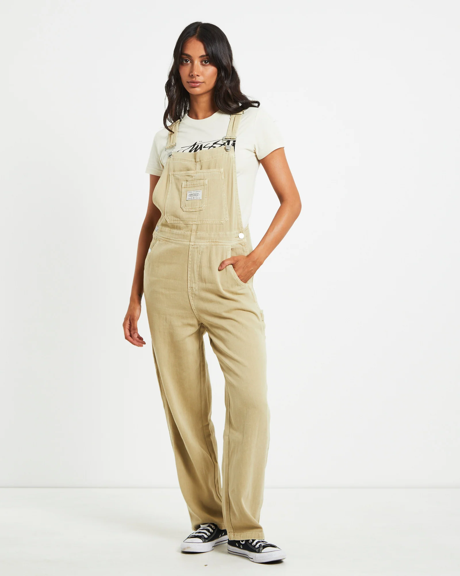 Nevada Denim Overalls in Khaki - Image 3