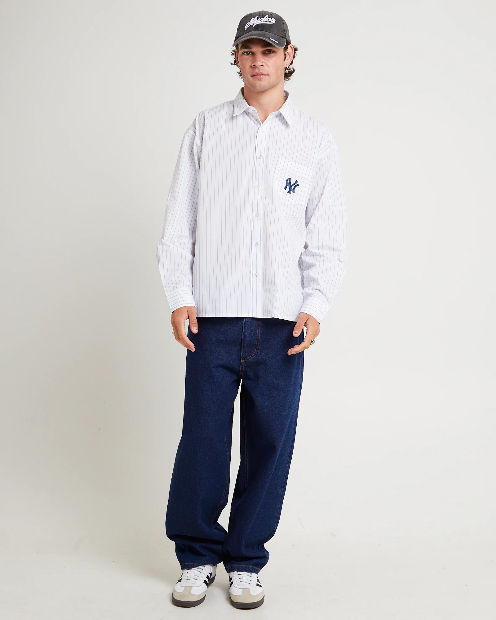 New York Yankees Pinstripe Button Up Shirt - Image 3