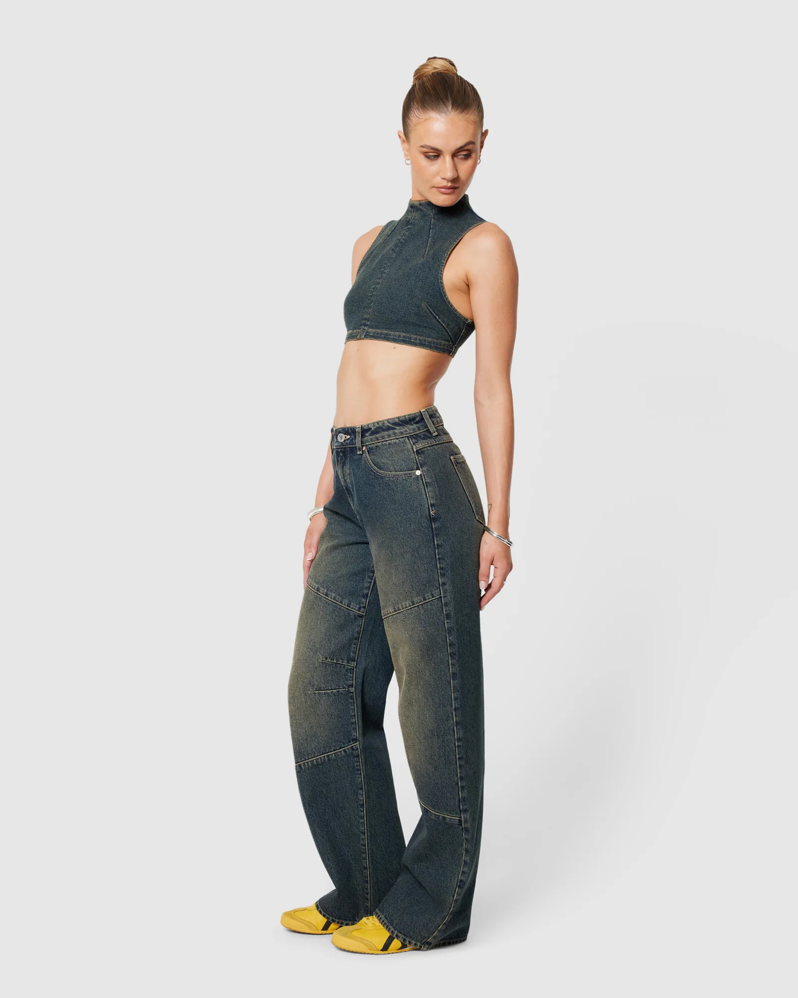 Nightlife Mock Neck Quinn Denim Top - Image 6