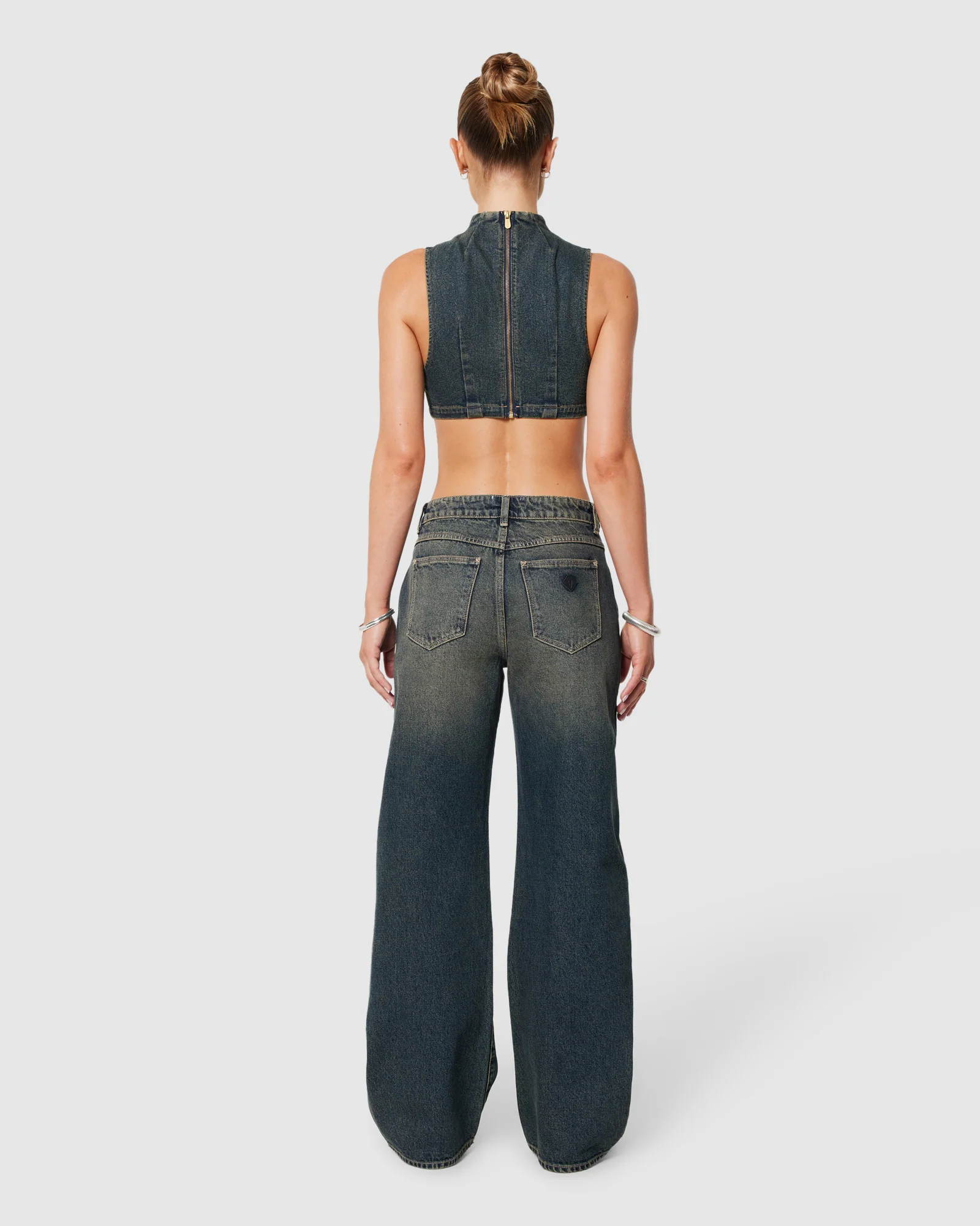 Nightlife Mock Neck Quinn Denim Top - Image 7