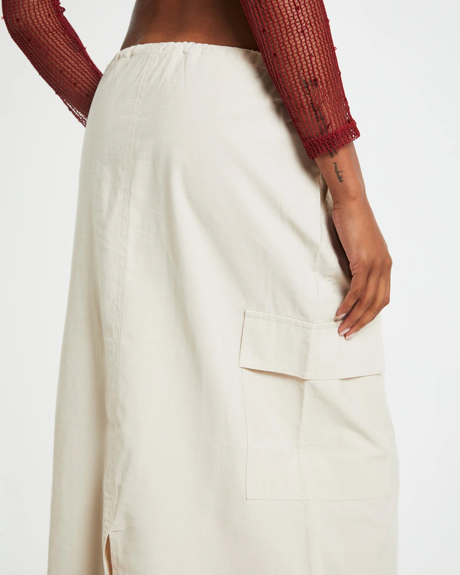 Nikita Parachute Maxi Skirt Cream - Image 6